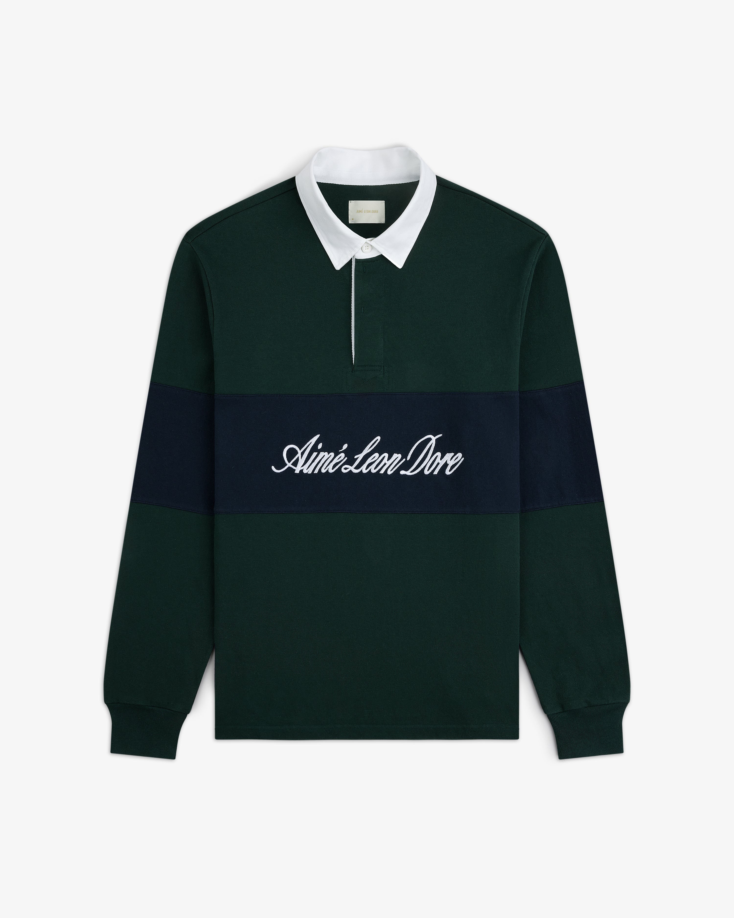 aim-leon-dore-script-paneled-rugby-gr-n-325-gsm image 2