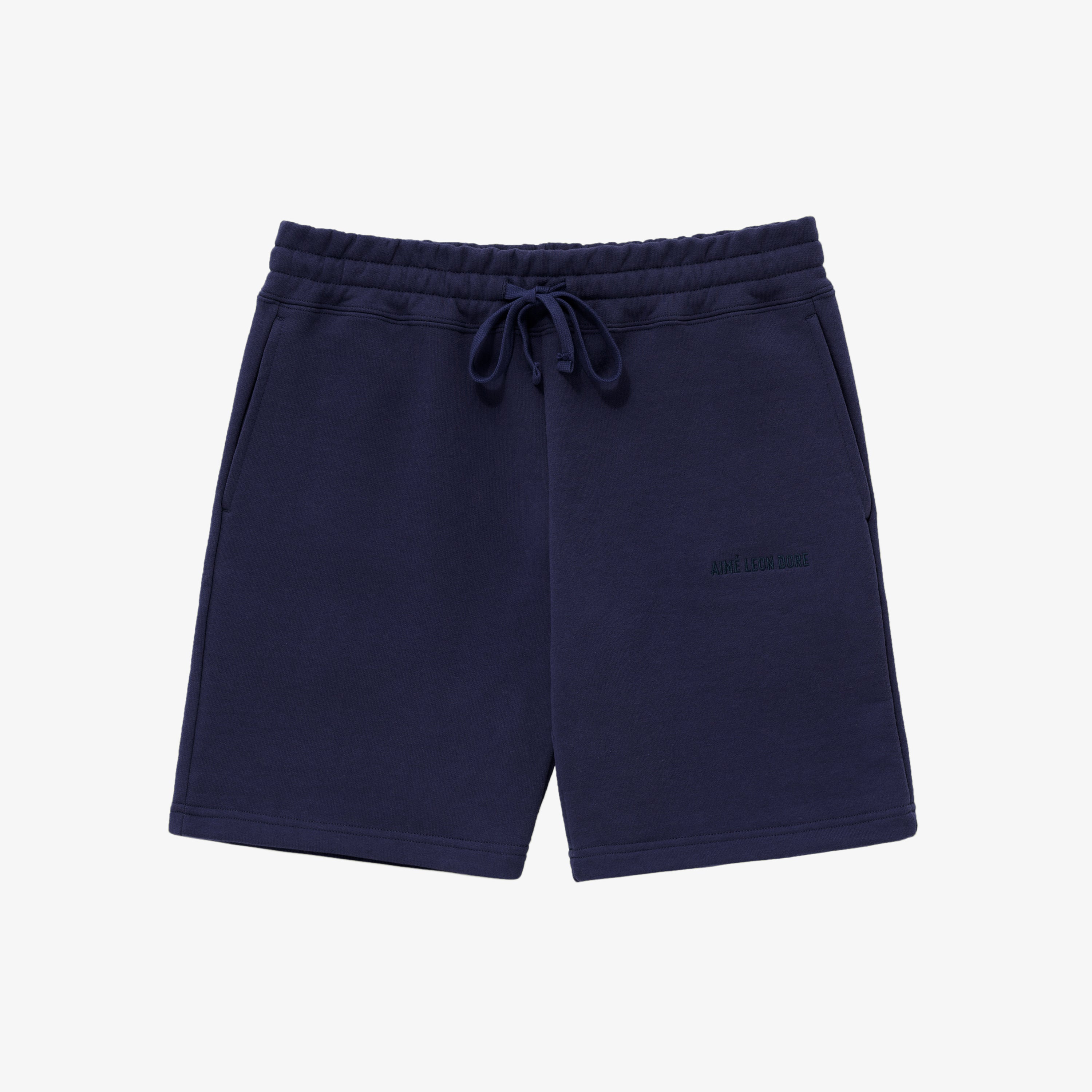aim-leon-dore-tonal-logo-sweatshorts-navy-shorts image 1