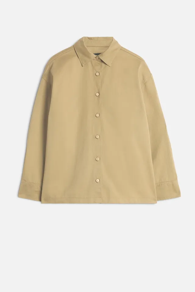 7-for-all-mankind-comfort-twill-pleated-overshirt-in-sand-storm image 1