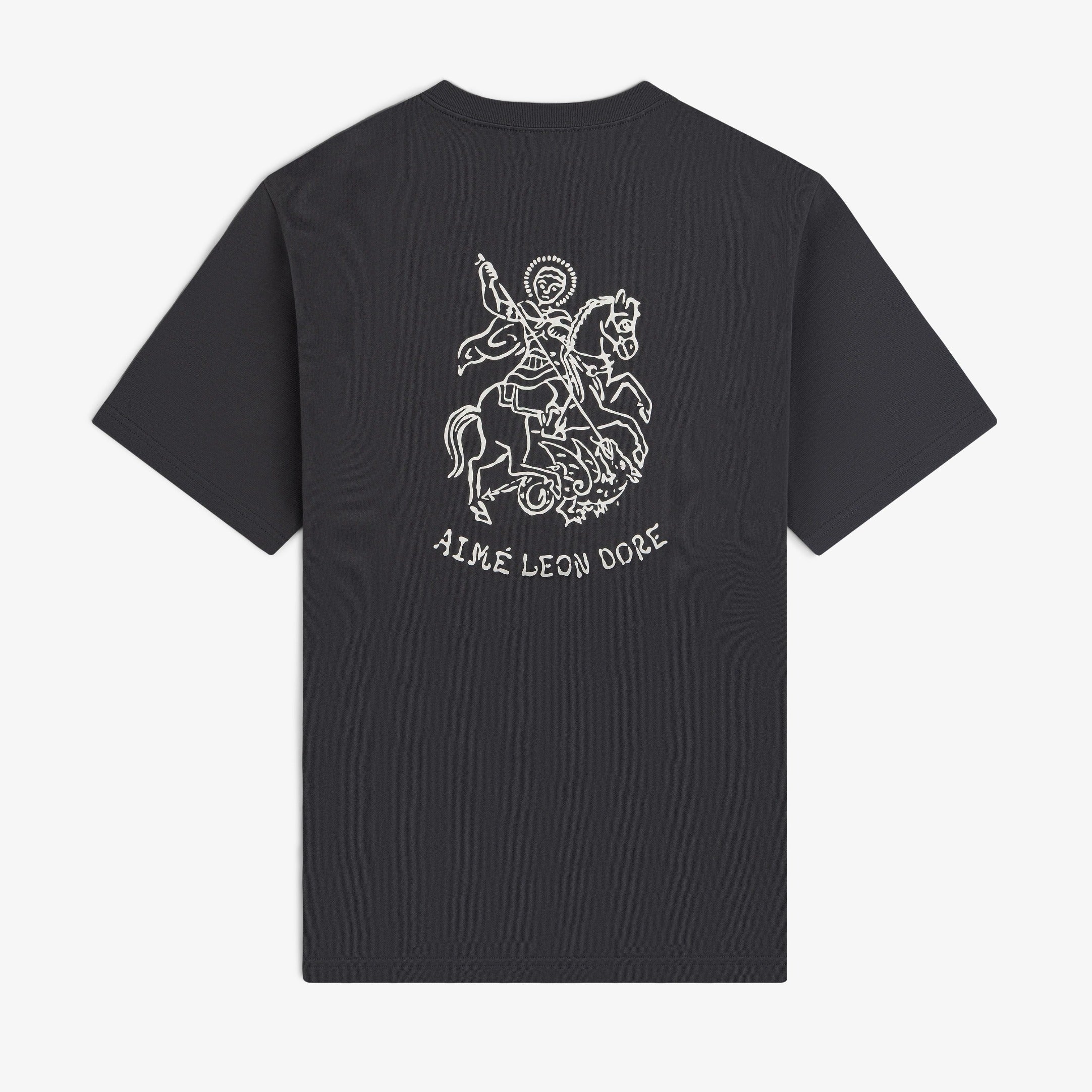aim-leon-dore-saint-george-graphic-tee-graues-baumwoll-t-shirt-regular-fit image 1