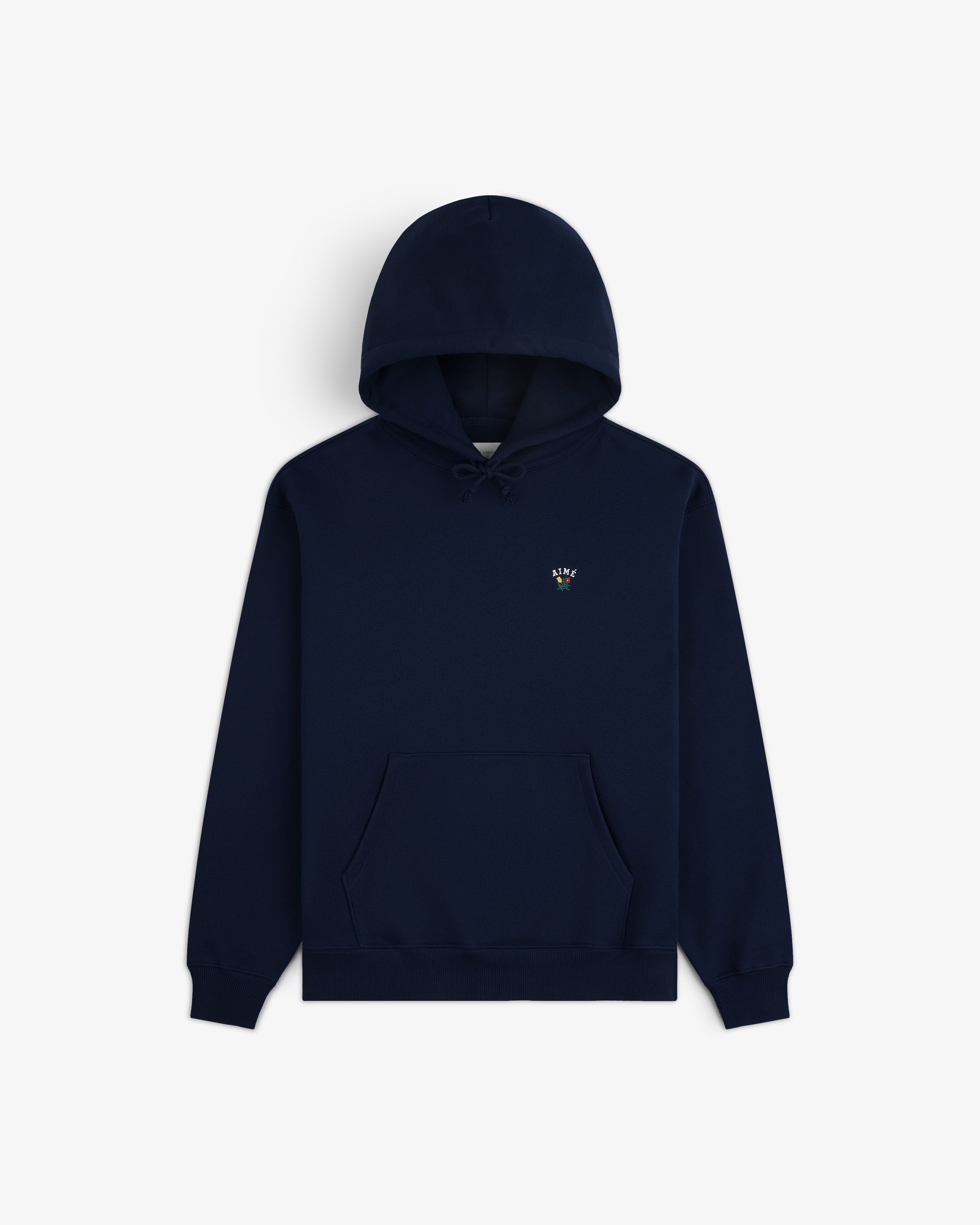 aim-leon-dore-crest-hoodie-navy-kapuzenpullover-aus-530-gsm-baumwolle image 2