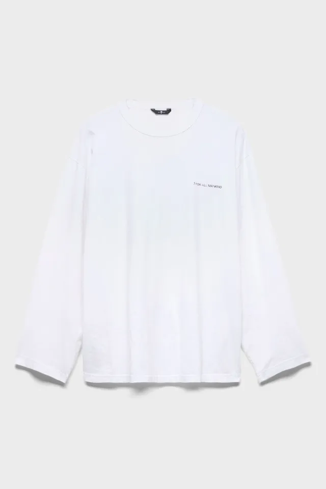 7-for-all-mankind-long-sleeve-graphic-tee-herren-free-white image 1