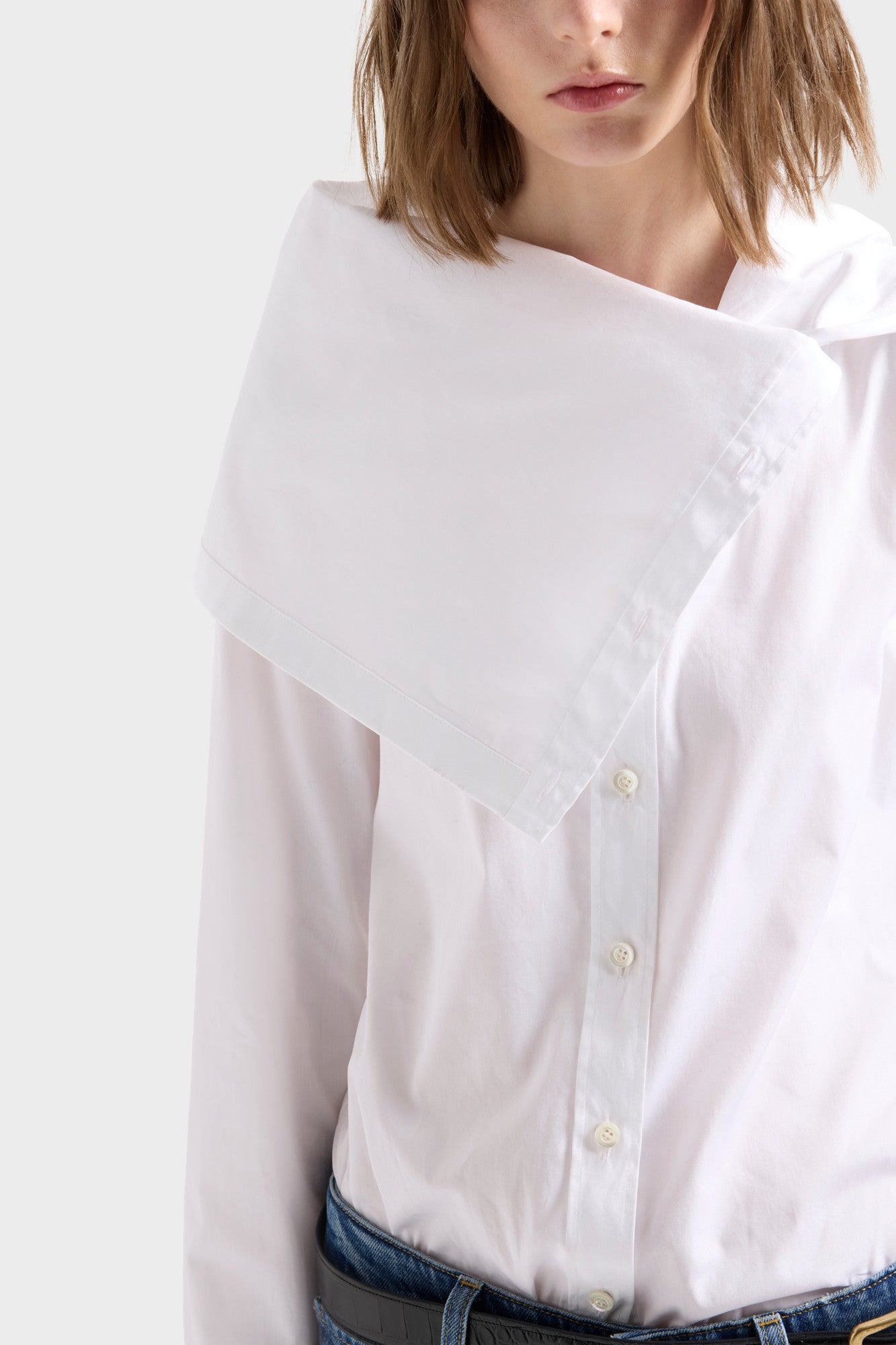 7-for-all-mankind-high-neck-long-sleeve-shirt-damen-bluse-poplin-off-white image 6