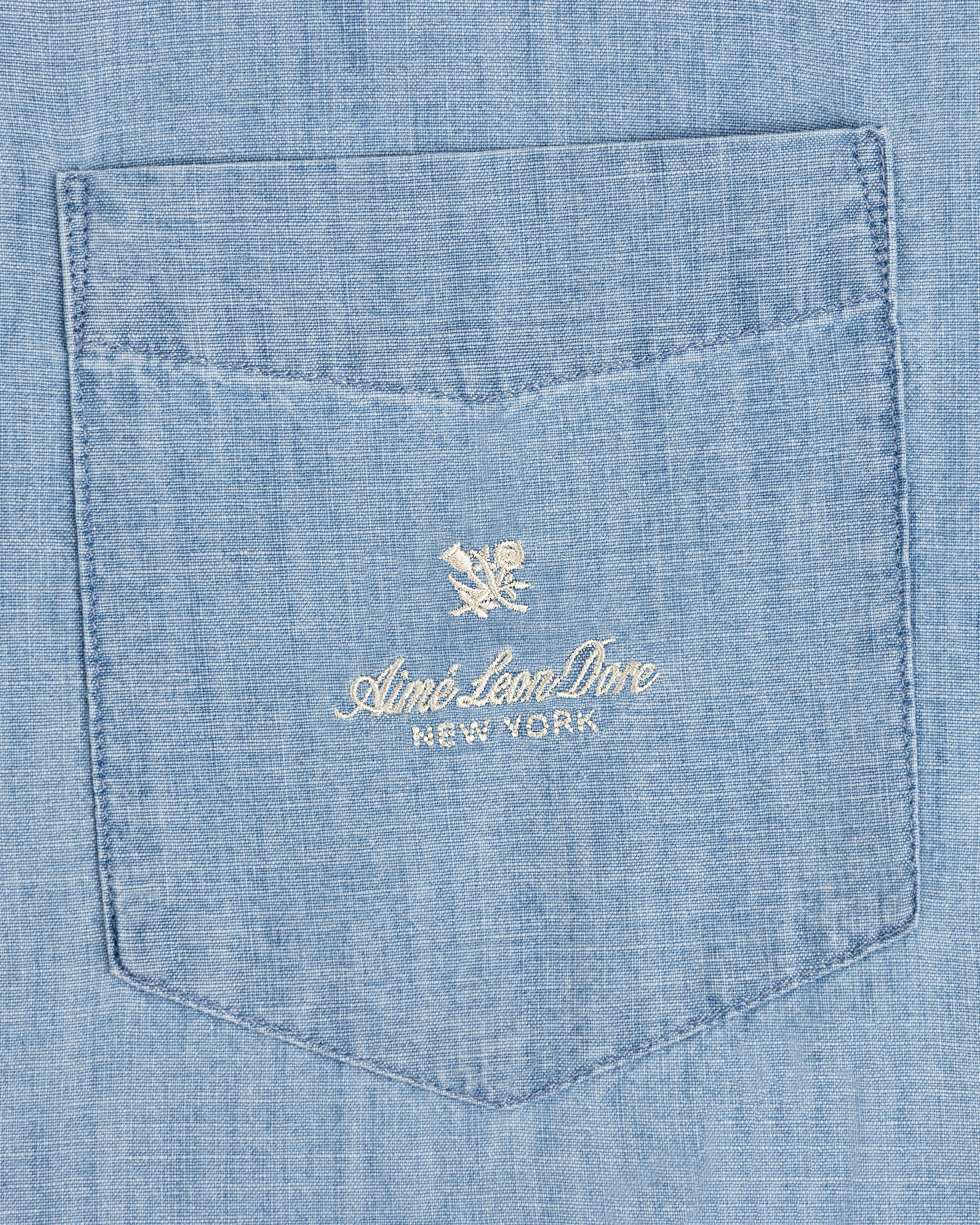 aim-leon-dore-bayard-chambray-shirt-light-wash-oversized-fit image 6