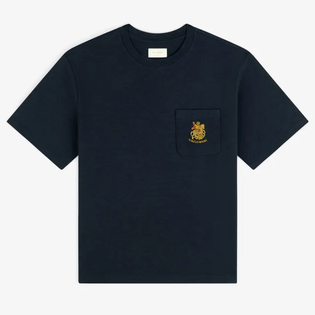 aim-leon-dore-saint-george-slub-pocket-tee-navy-boxy image 1