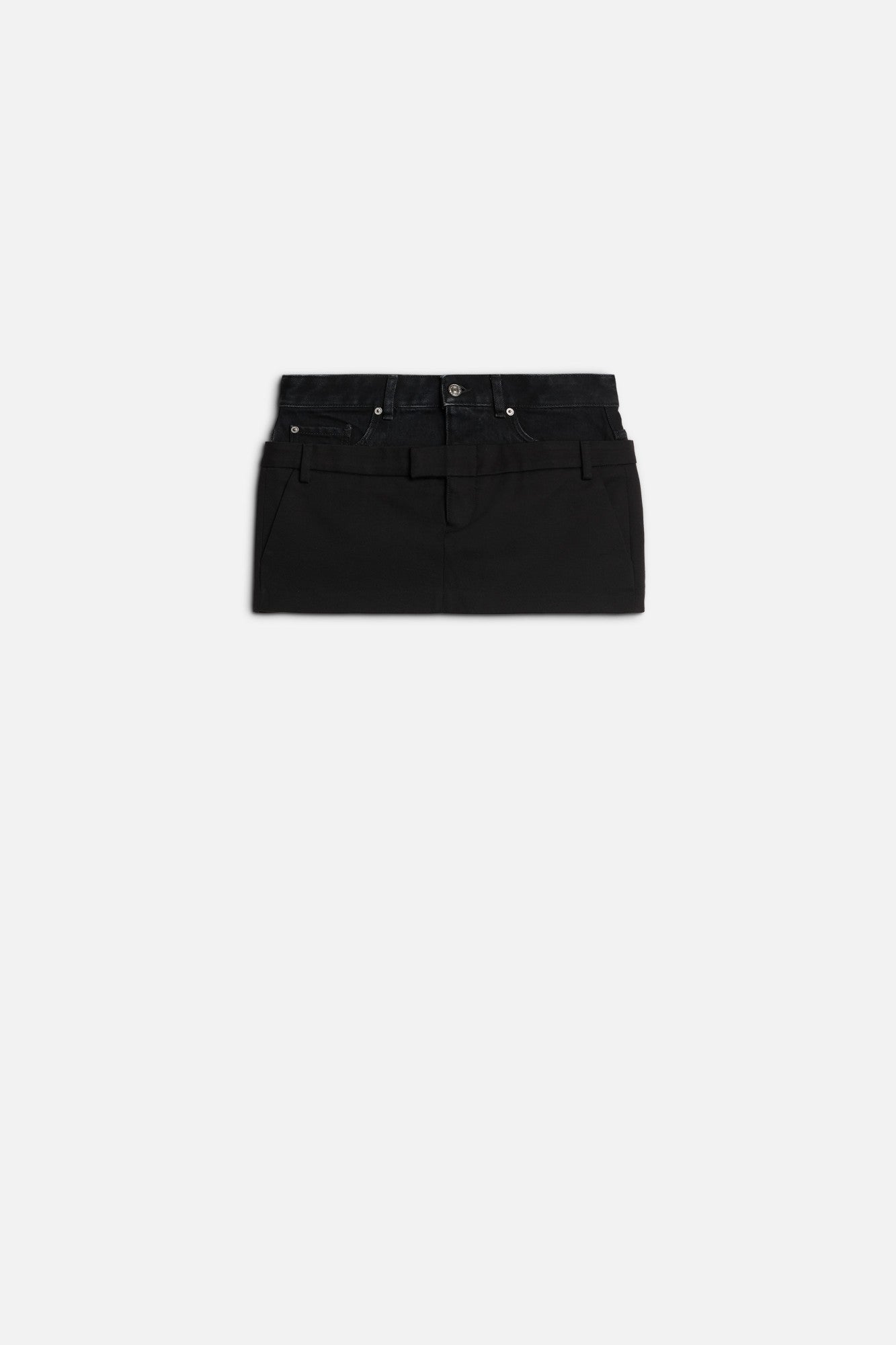 7-for-all-mankind-double-waist-skirt-black-damen-minirock image 1