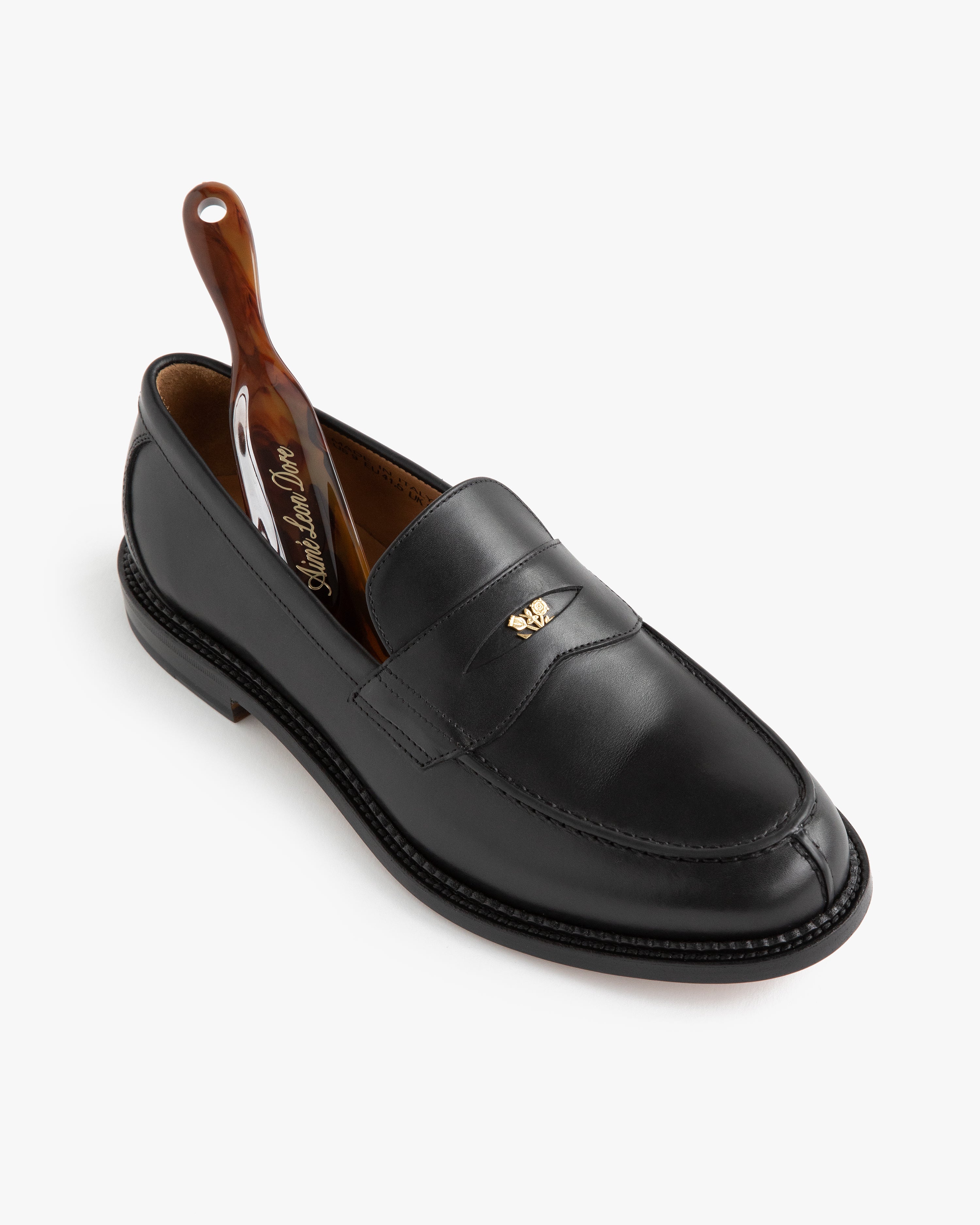 aim-leon-dore-queens-crest-loafer-black-penny-loafer-aus-vollleder image 5