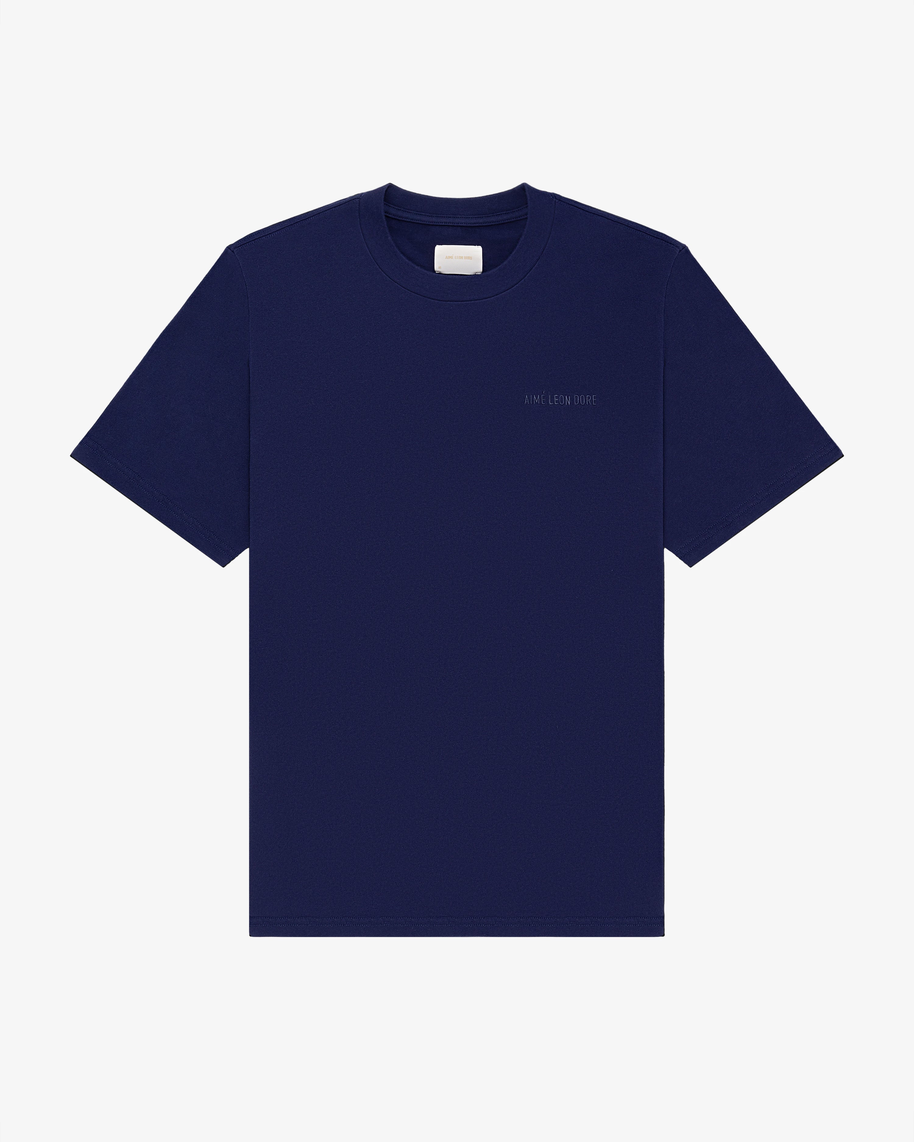 aim-leon-dore-tonal-logo-tee-navy image 2
