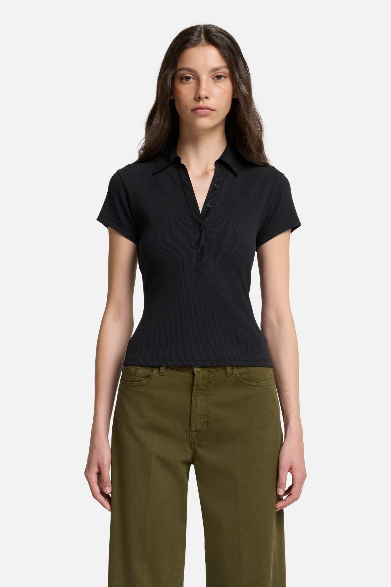 7-for-all-mankind-ribbed-henley-polo-black-top image 3