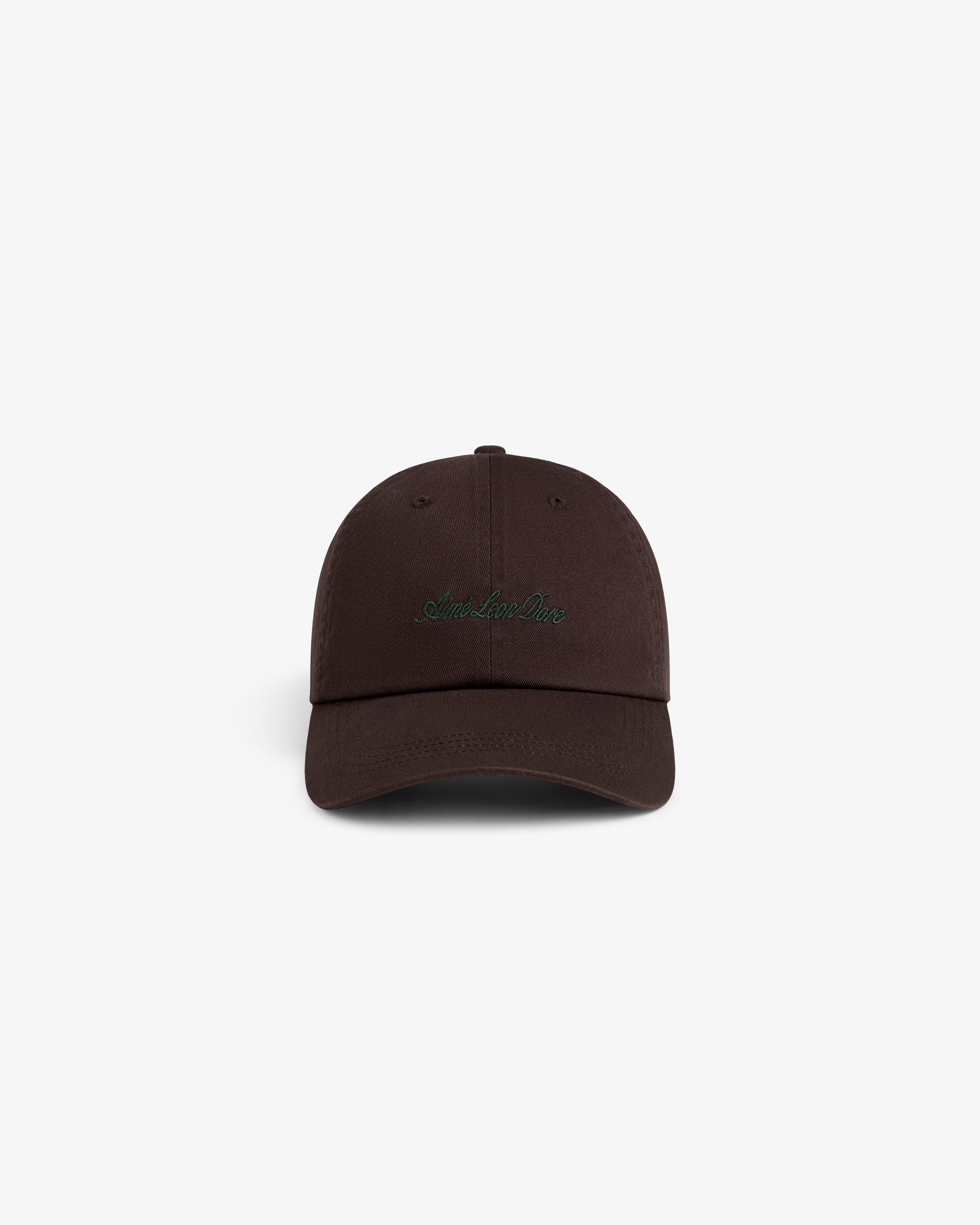 aim-leon-dore-washed-script-chino-hat-braun-6-panel-strapback image 2