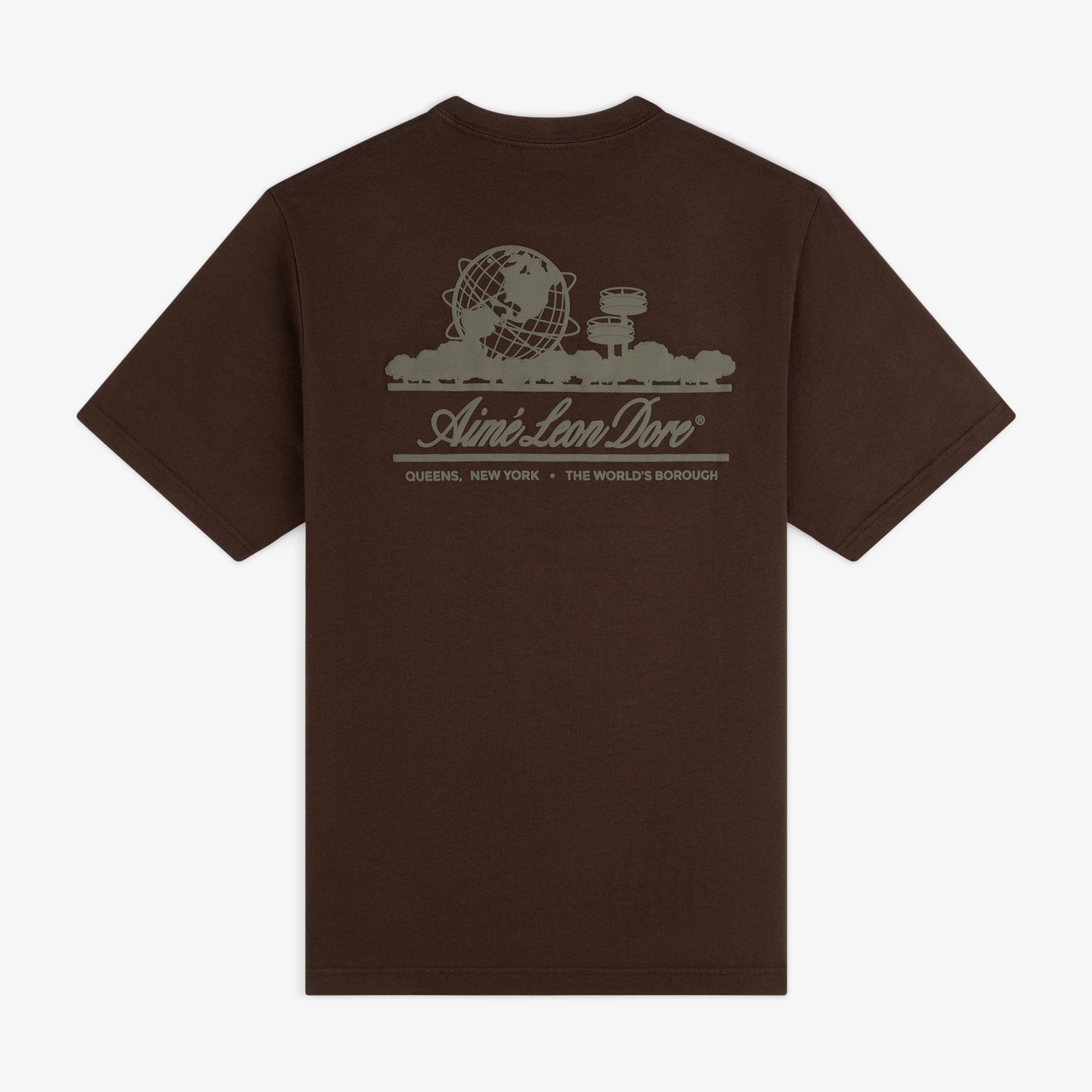 aim-leon-dore-unisphere-tee-regular-fit-t-shirt-braun image 1