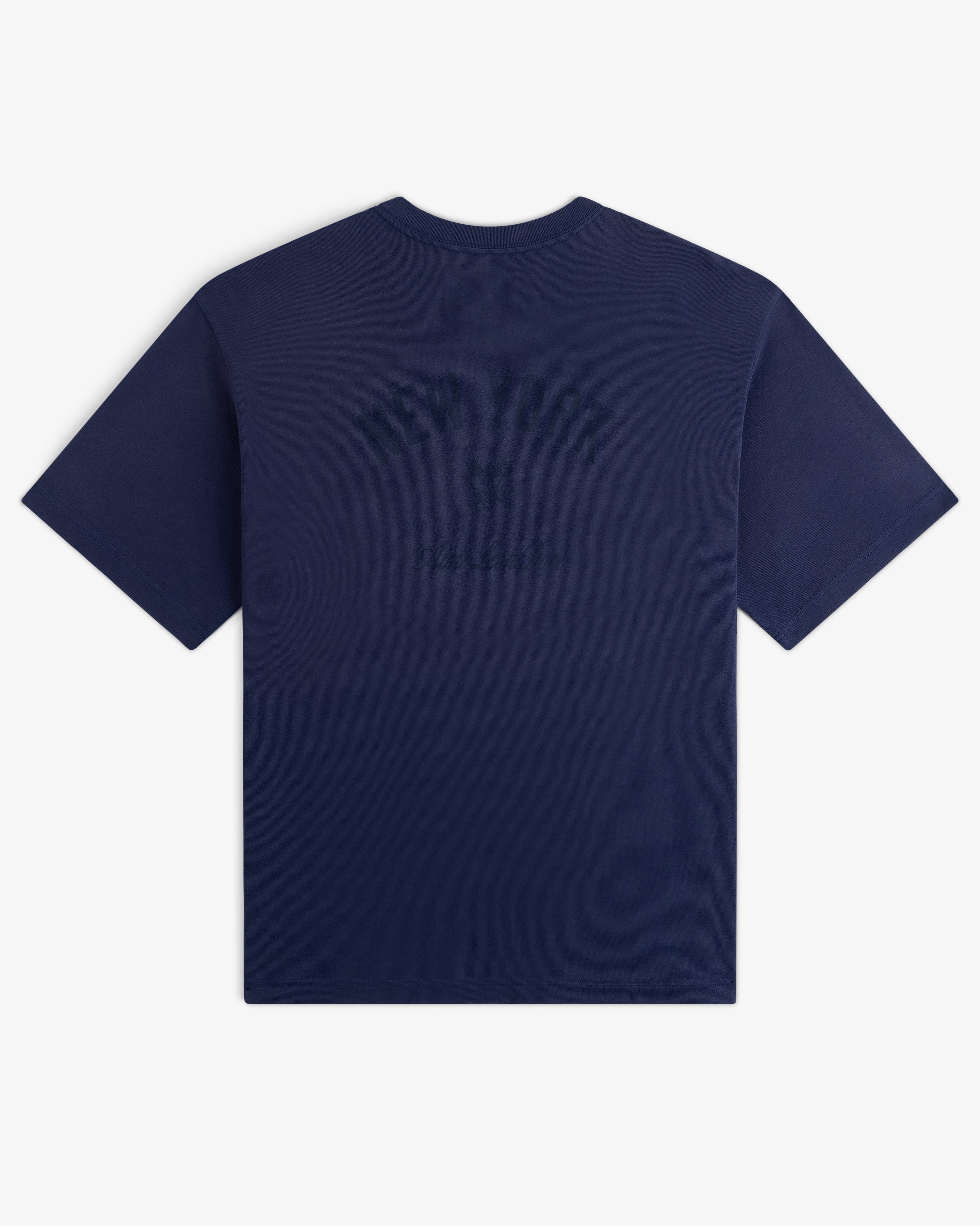 aim-leon-dore-yankees-washed-logo-tee-navy-t-shirt image 3