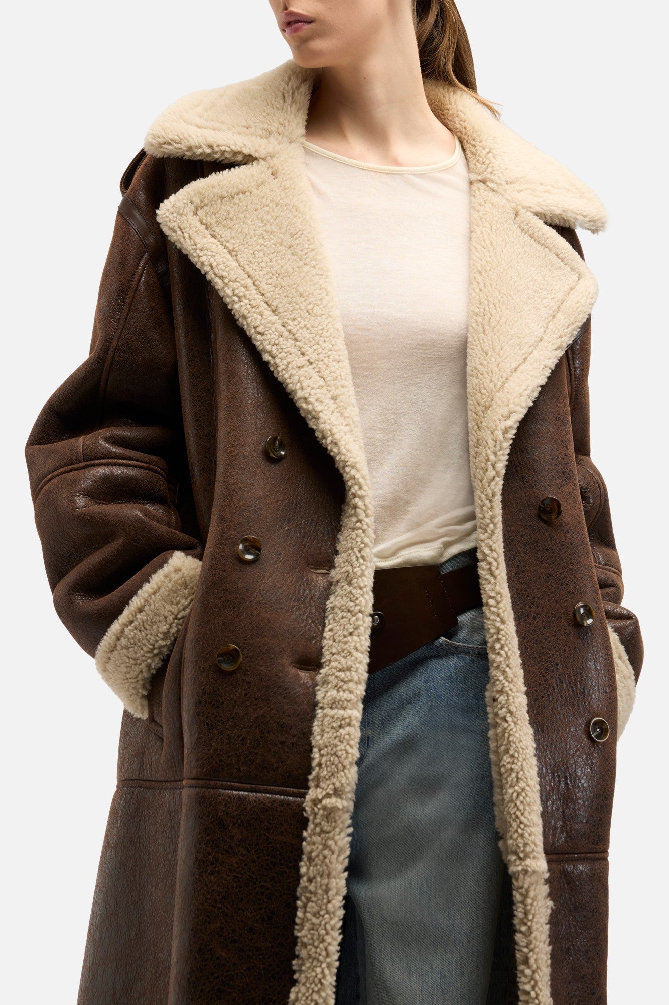 7-for-all-mankind-leather-shearling-mantel-braun-damen image 4