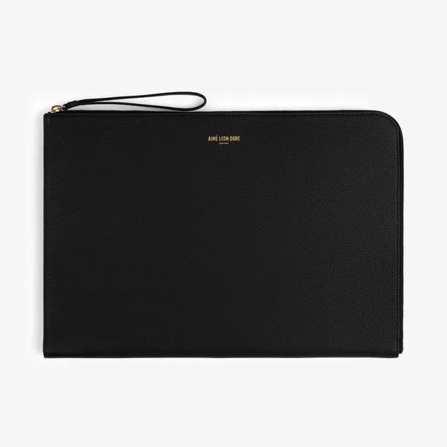 aim-leon-dore-large-leather-pouch-schwarz-vollnarbenleder image 1