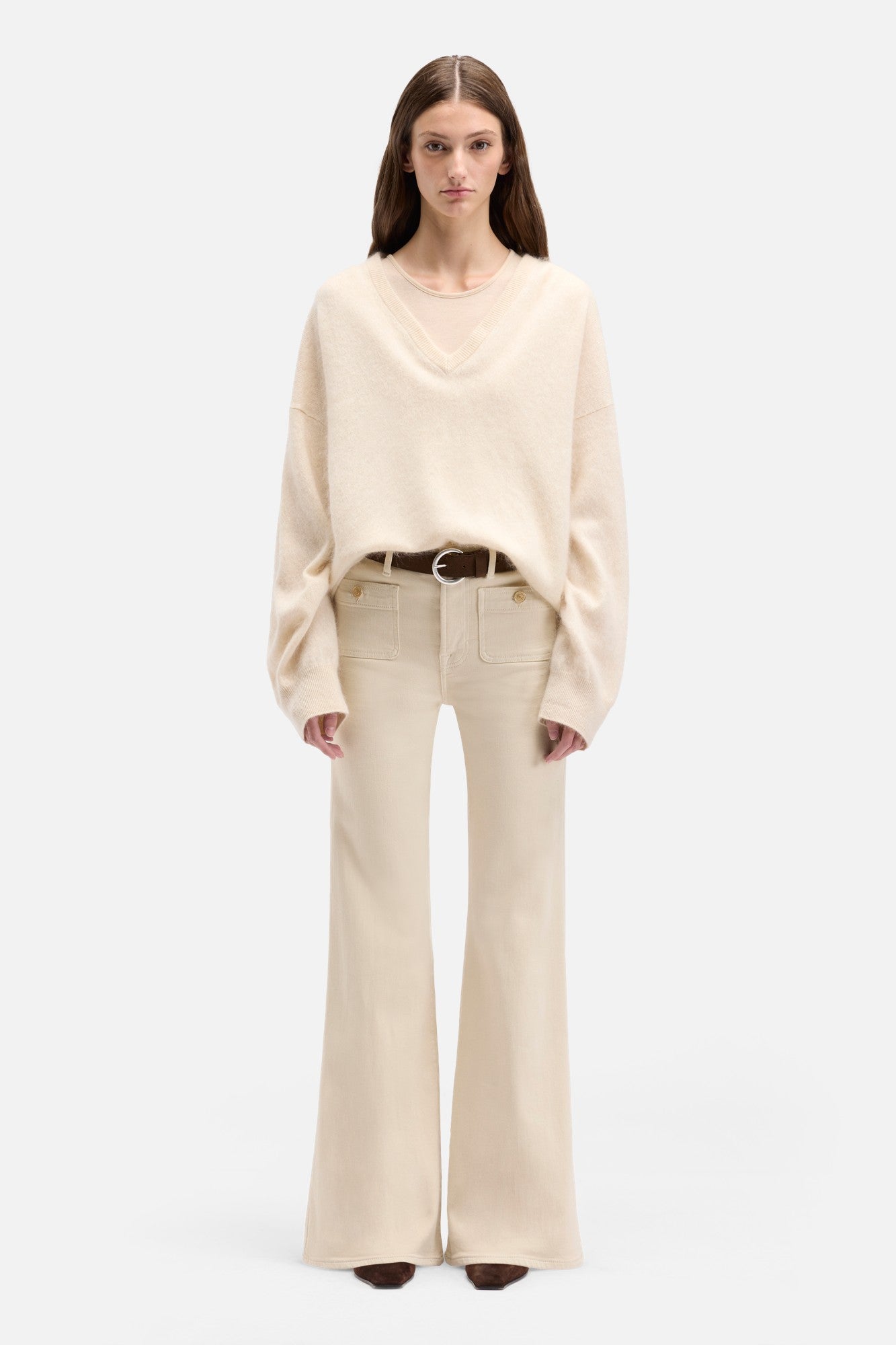 7-for-all-mankind-tailorless-luxe-vintage-modern-dojo-oatmeal-damen-flare-jeans image 2
