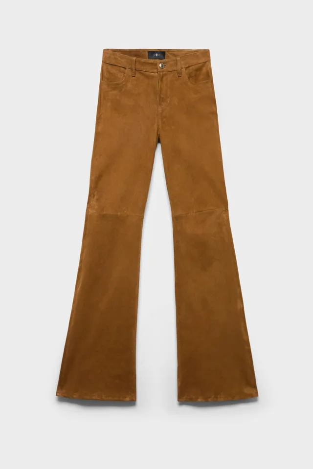 7-for-all-mankind-dojo-trouser-suede-cognac-damen-wide-leg image 1