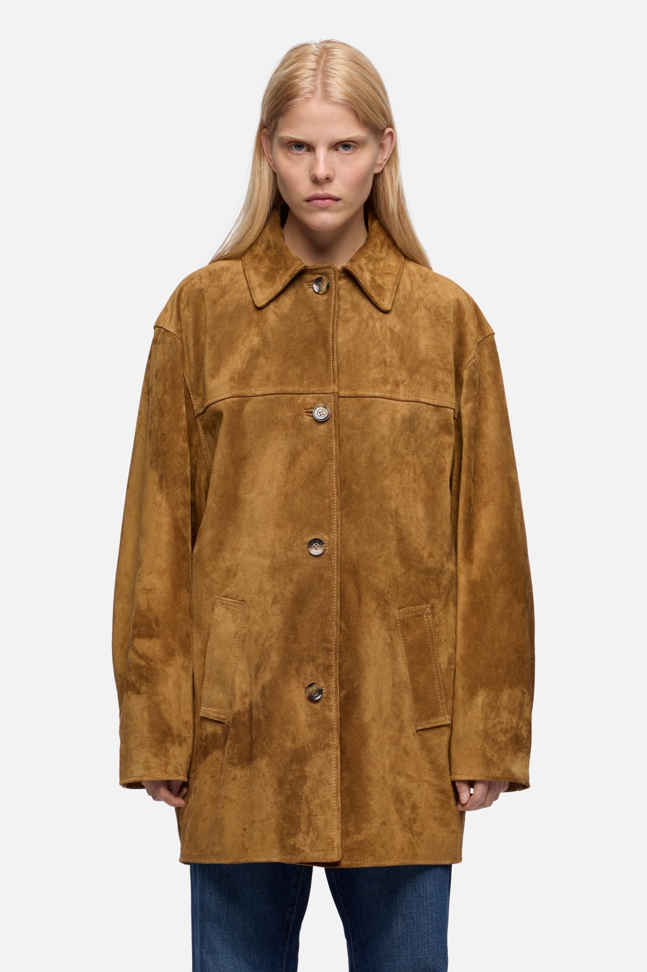 7-for-all-mankind-long-jacket-aus-suede-in-tobacco image 3