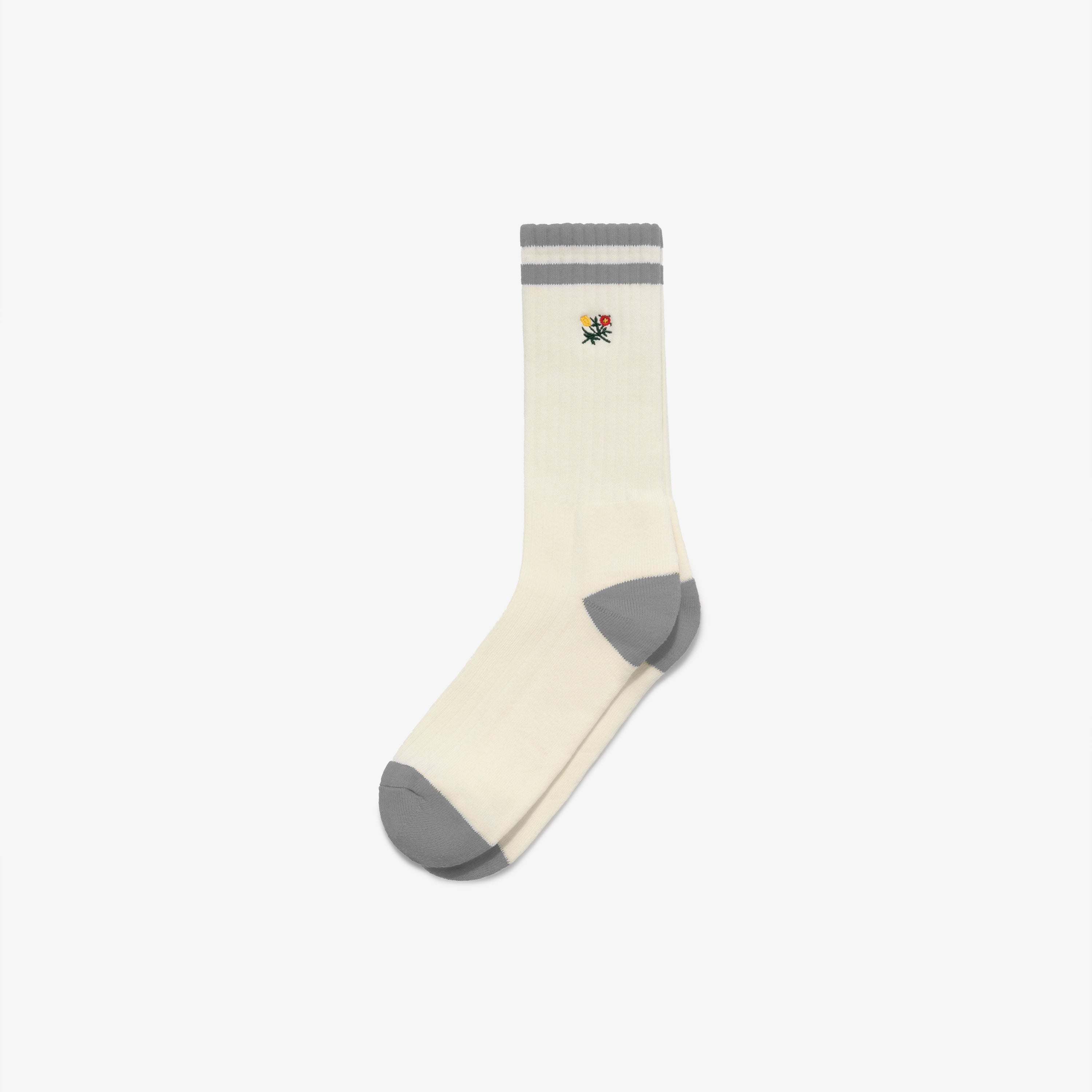 aim-leon-dore-striped-crest-sock-creme-grau image 1