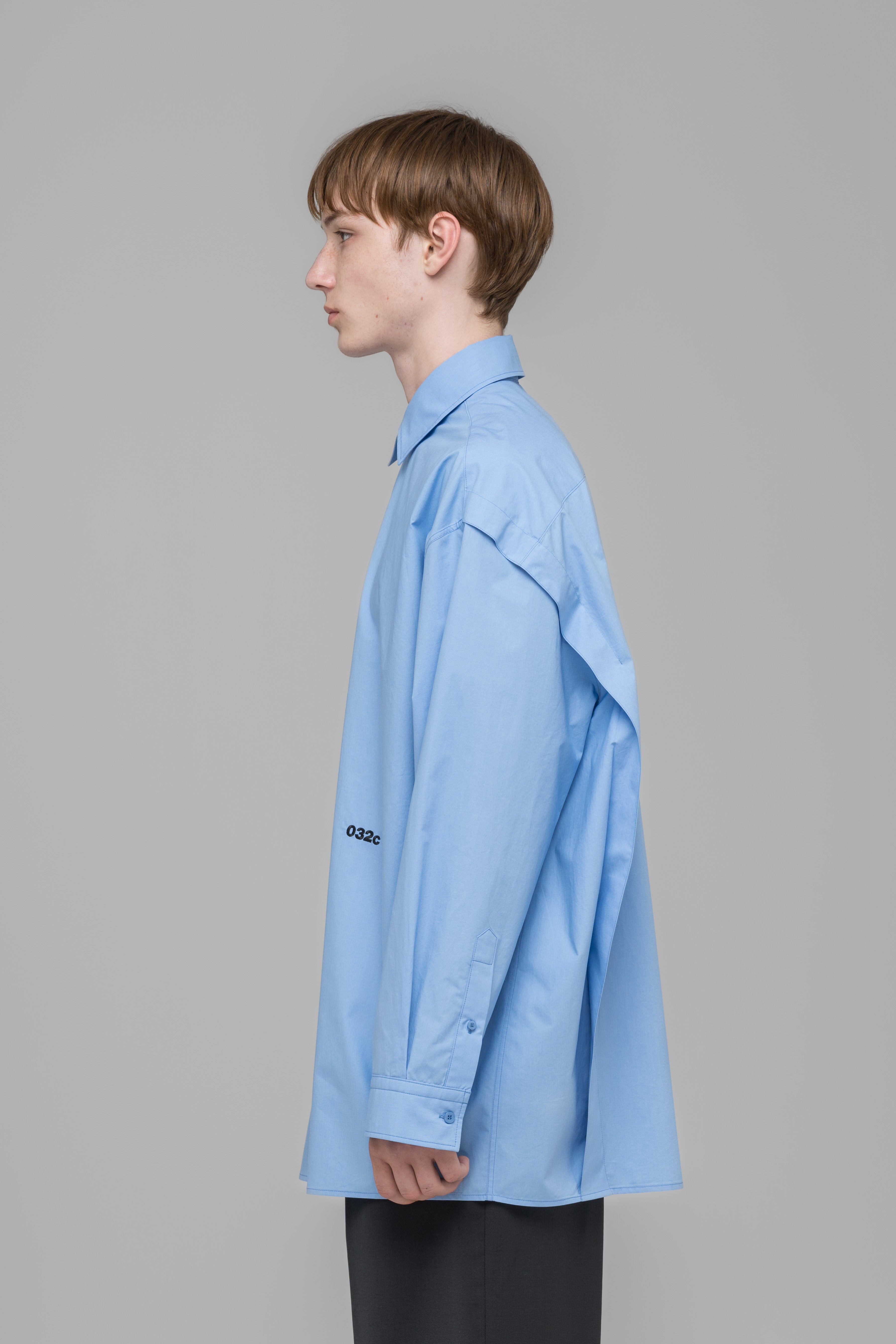 032c-please-steam-oversized-shirt-hemd-mit-breiten-schultern-und-logo-stick image 3