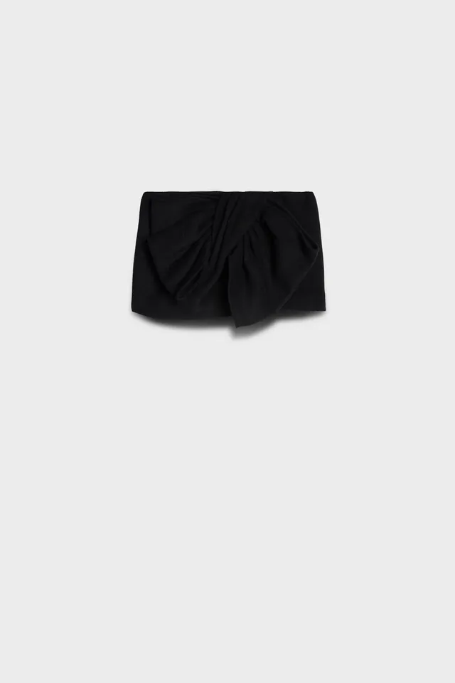 7-for-all-mankind-bow-mini-skirt-wool-blend-black-minirock image 1