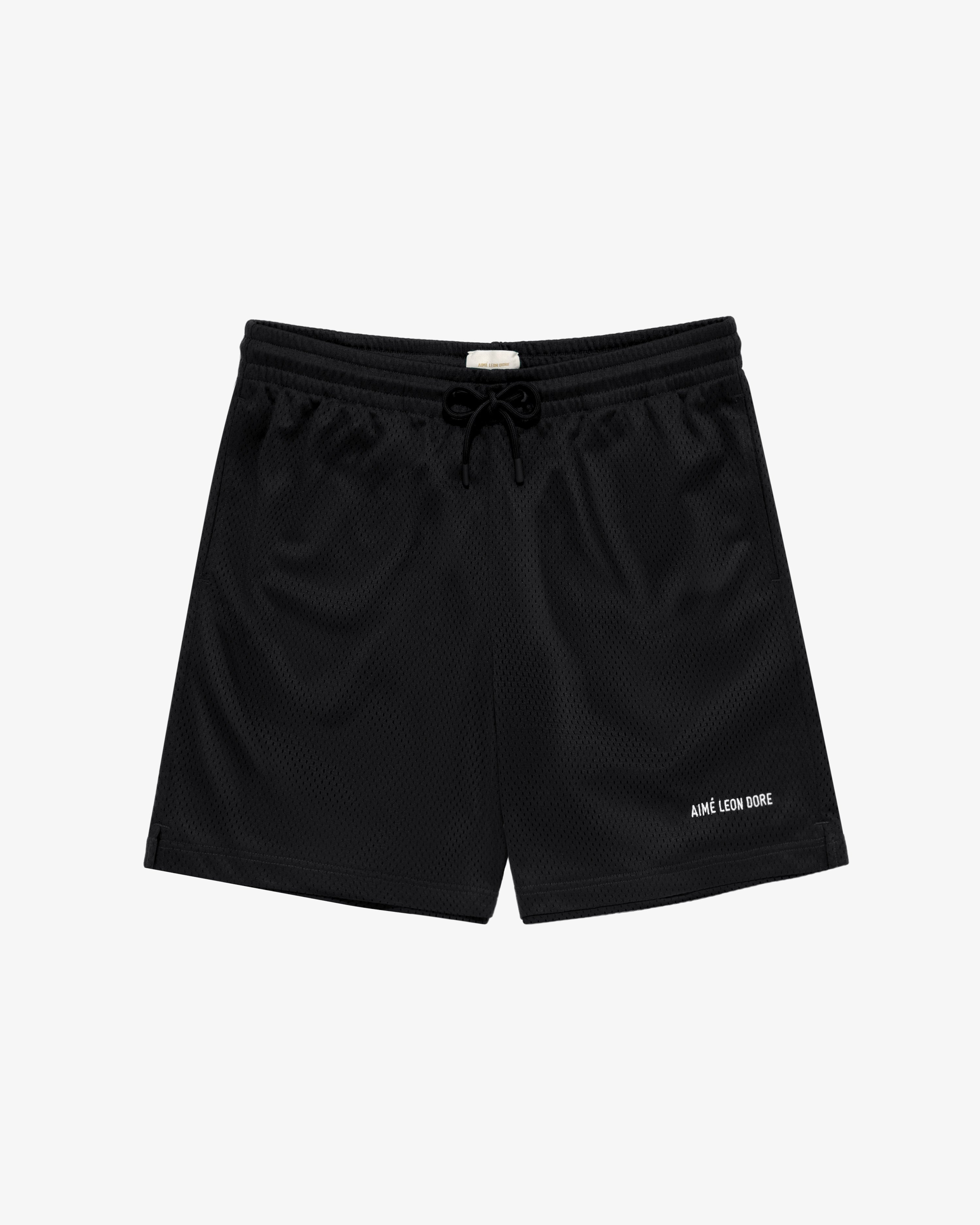 aim-leon-dore-logo-gym-short-mesh-shorts-schwarz image 2