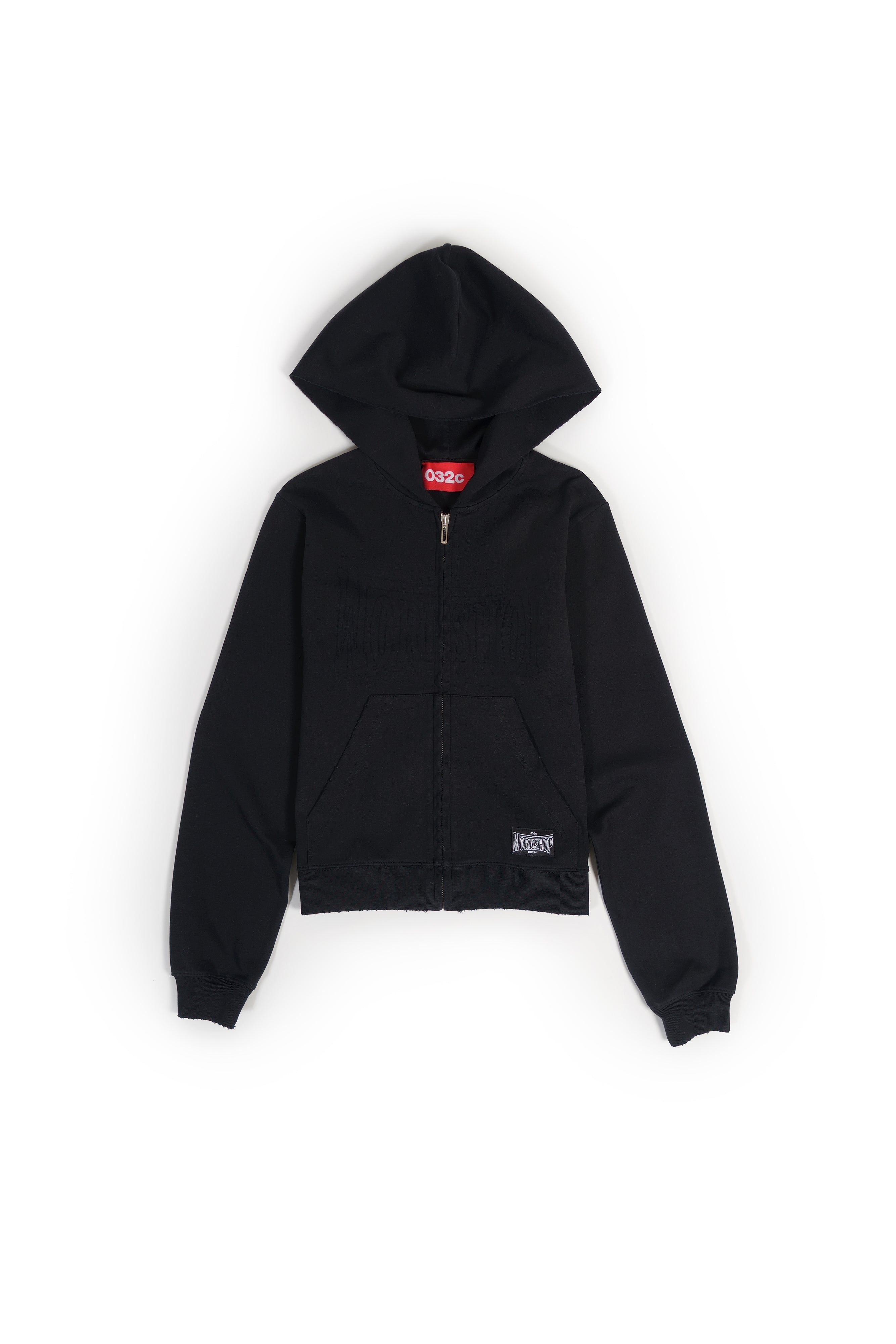 032c-tight-zip-up-hoodie-washed-black-nighthawks-psw25 image 1