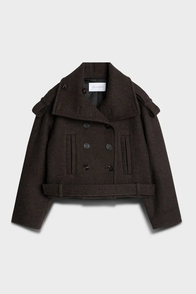 7-for-all-mankind-double-breasted-high-neck-kurzmantel-wool-chestnut image 1