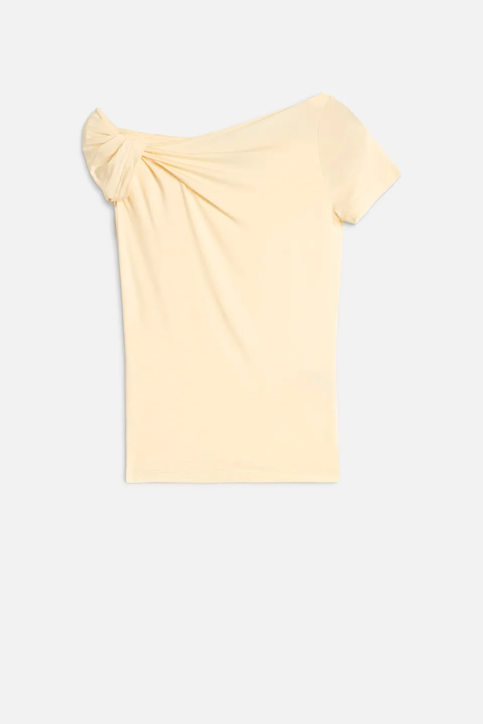 7-for-all-mankind-twisted-shoulder-tee-damen-t-shirt-in-lyocell-glaze-buttermilk image 1