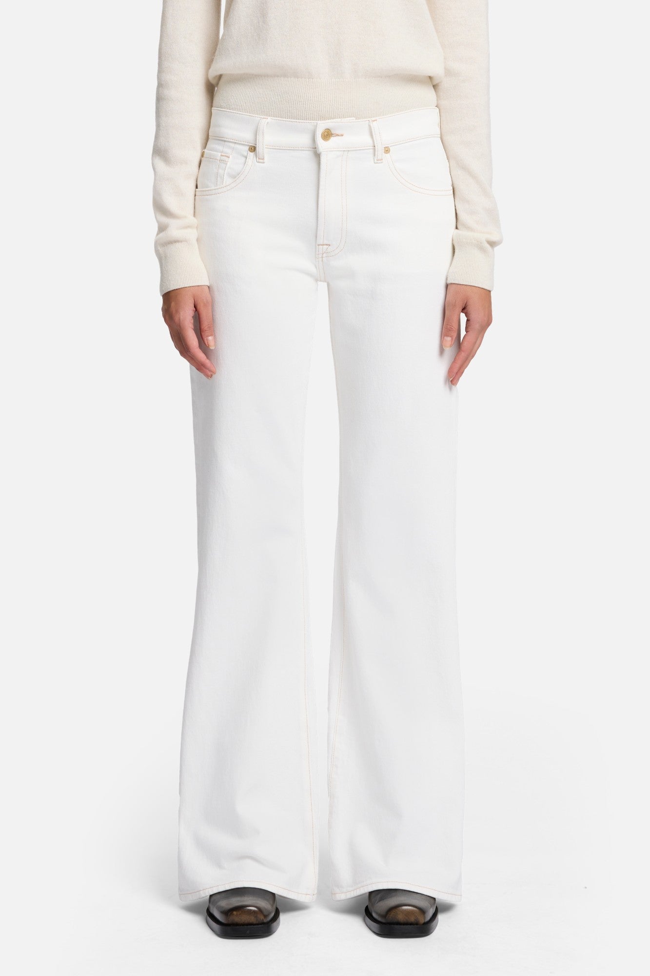 7-for-all-mankind-mankind-spencer-flare-jeans-damen-milky-way-wei image 3