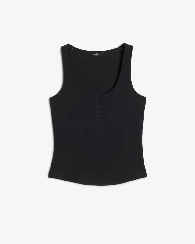 7-for-all-mankind-ribbed-henley-tank-black-damen-ripp-top image 1