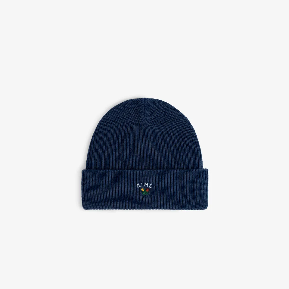 aim-leon-dore-crest-merino-wool-beanie-navy-wollm-tze image 1