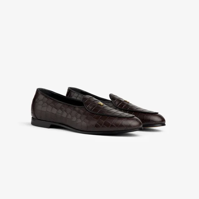 aim-leon-dore-croc-embossed-crest-sal-ni-loafer-brauner-lederloafer image 1
