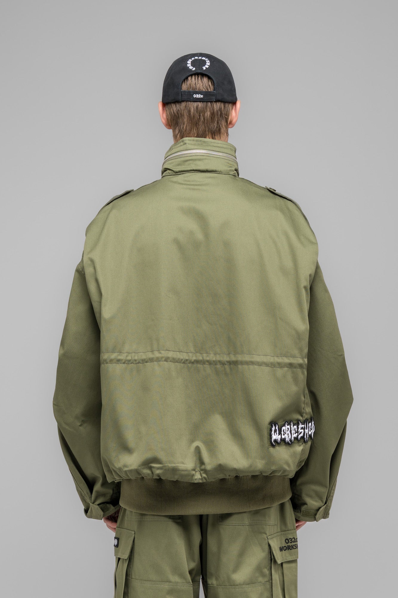 032c-masked-choice-bomber-jacket-faded-green-herren image 4