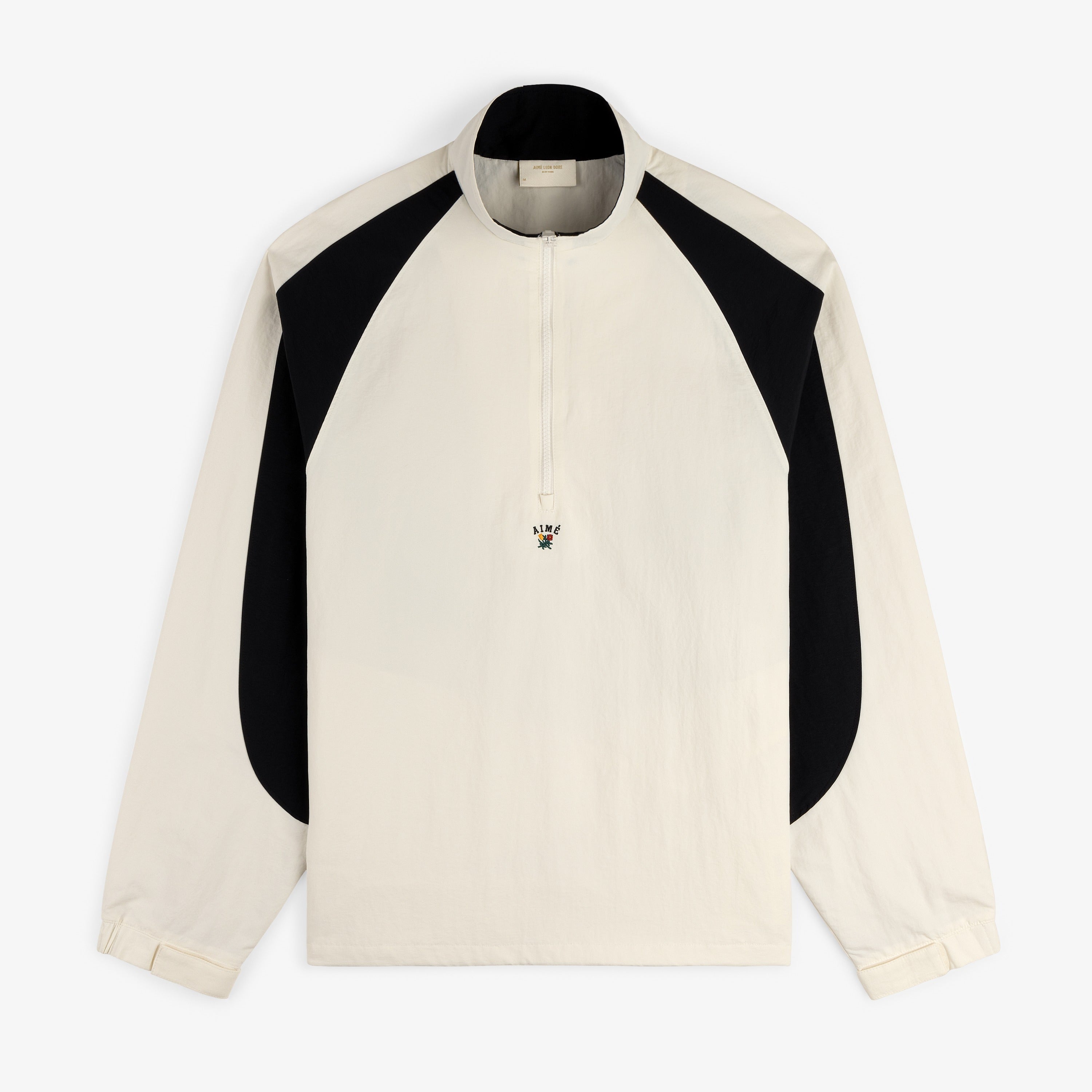 aim-leon-dore-crest-nylon-half-zip-pullover-creme image 1
