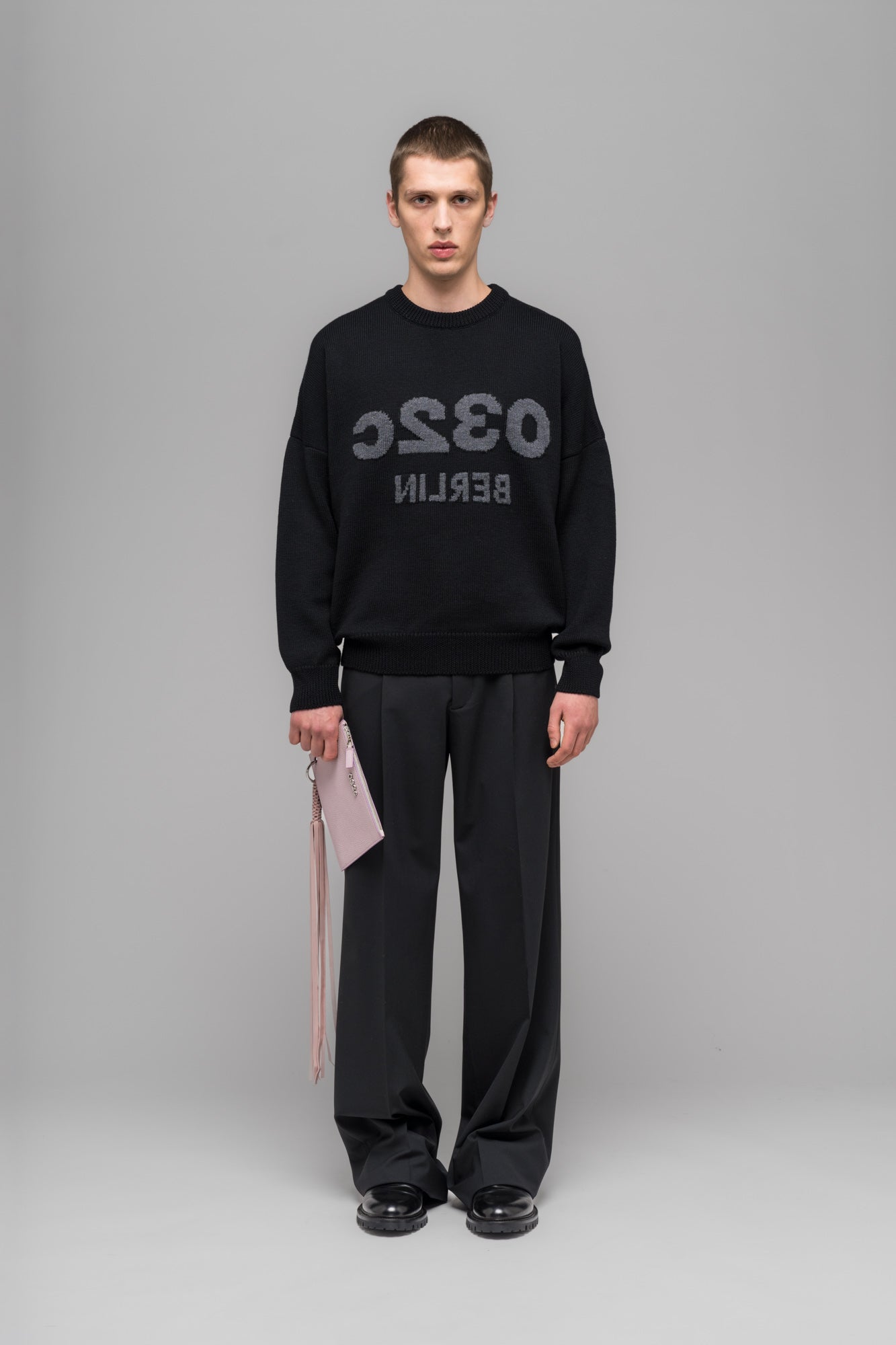 032c-selfie-sweater-black-black-melange-merino image 1