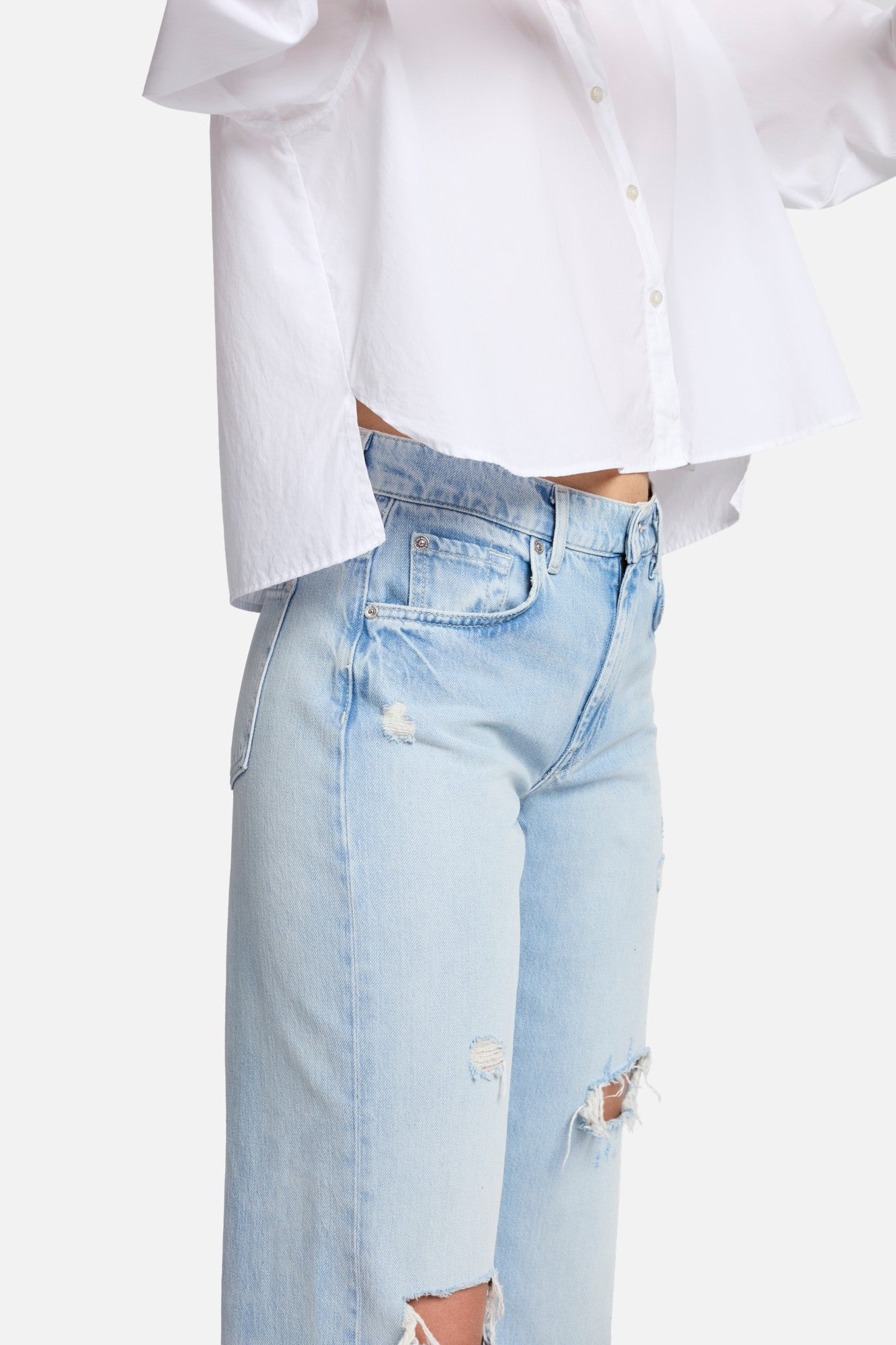 7-for-all-mankind-cropped-poplin-button-down-hemd-damen-wei image 3