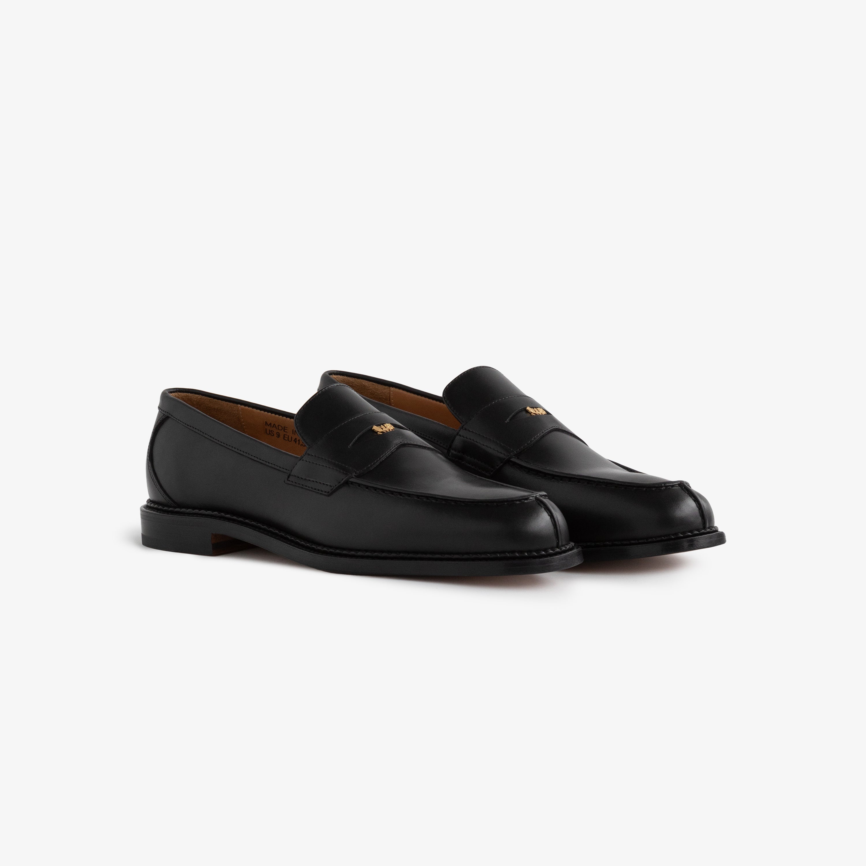 aim-leon-dore-queens-crest-loafer-black-penny-loafer-aus-vollleder image 1
