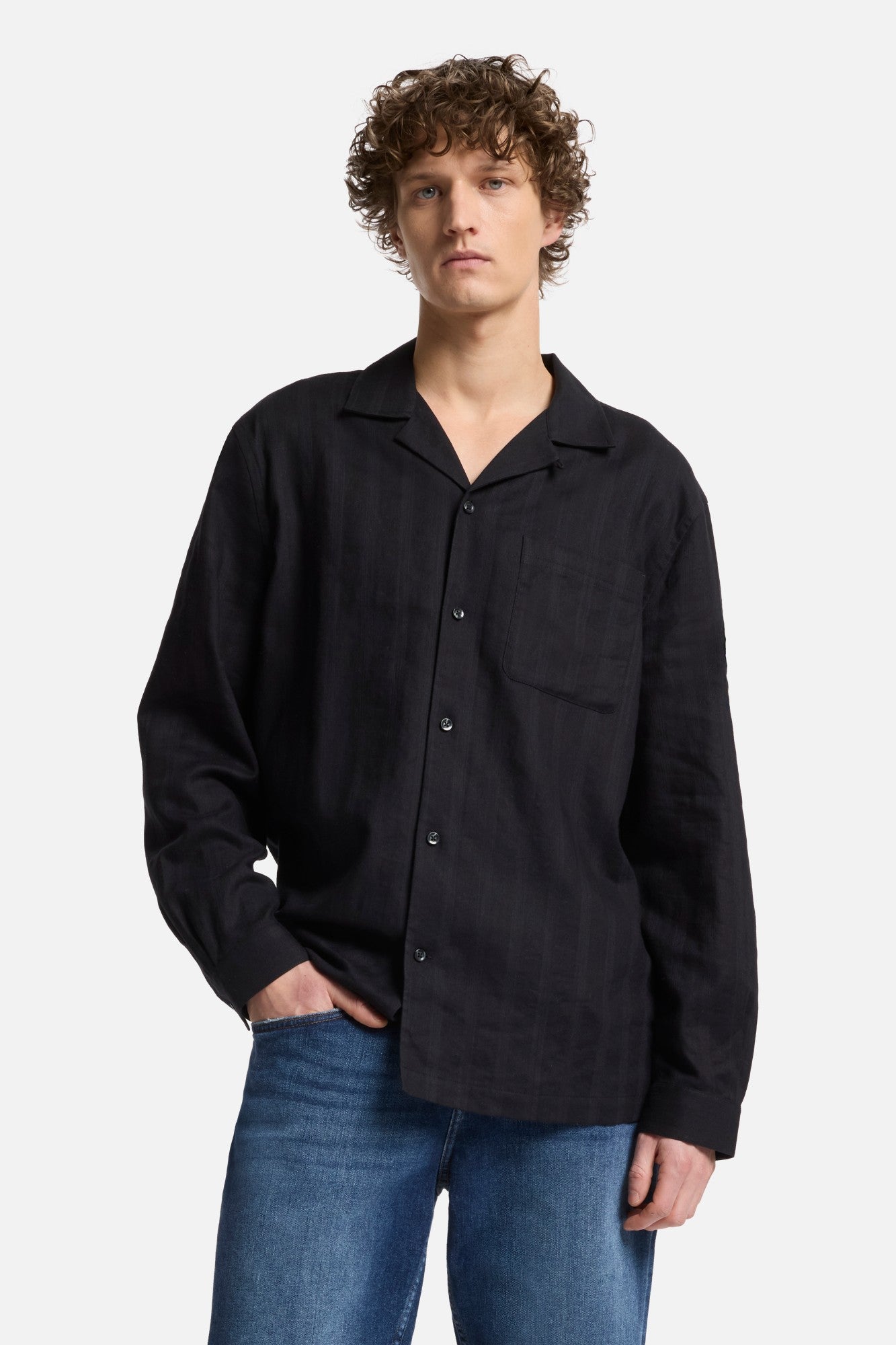 7-for-all-mankind-linen-blend-camp-shirt-black-langarm image 3