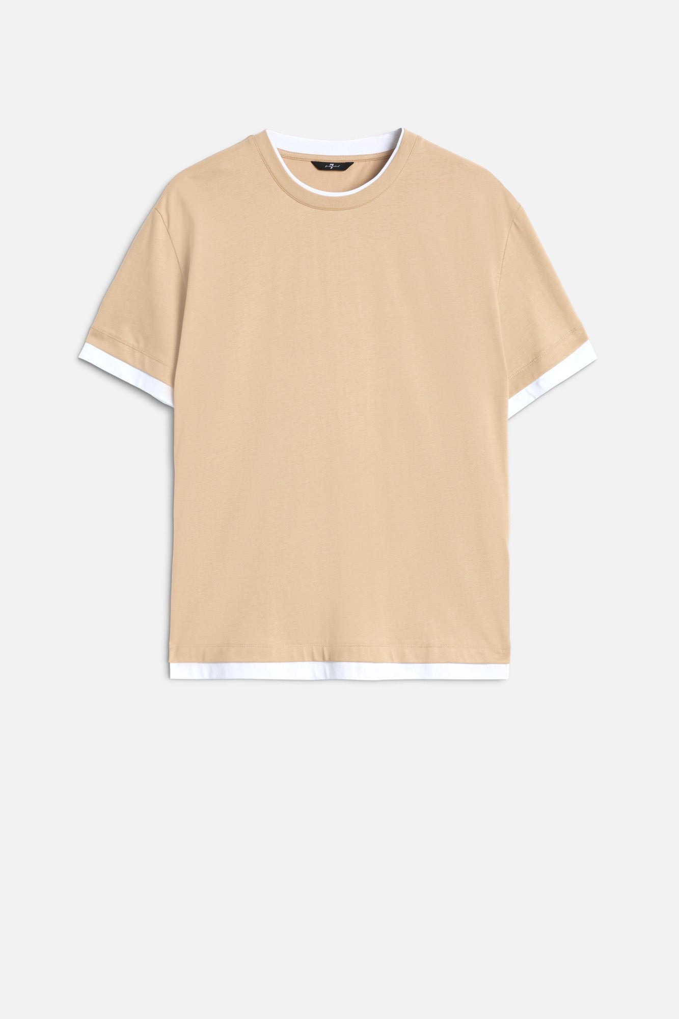 7-for-all-mankind-double-layer-tee-shirt-tan image 1