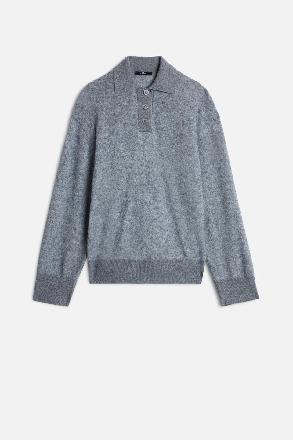 7-for-all-mankind-cashmere-blend-fuzzy-polo-sweater-oversize-polo-in-grey image 1