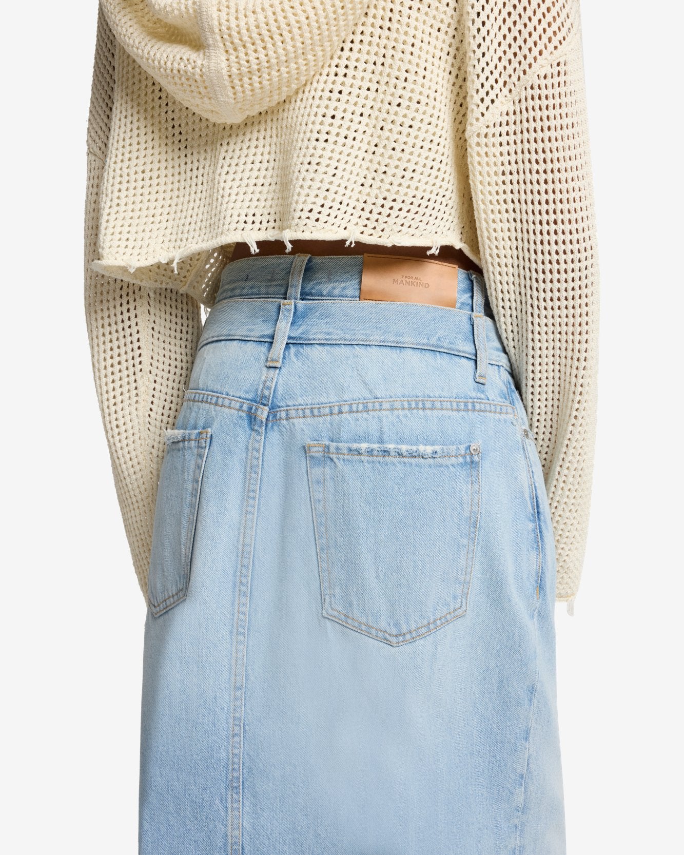 7-for-all-mankind-double-waist-skirt-bleach-denim-rock-damen image 6