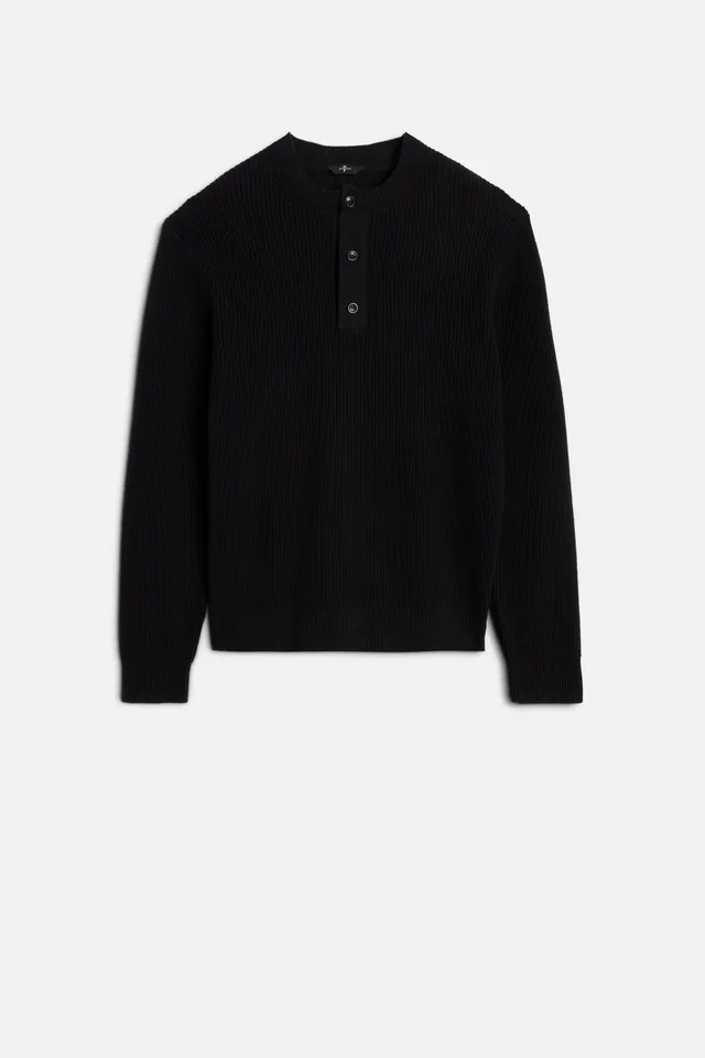 7-for-all-mankind-henley-sweater-herren-pullover-in-black image 1