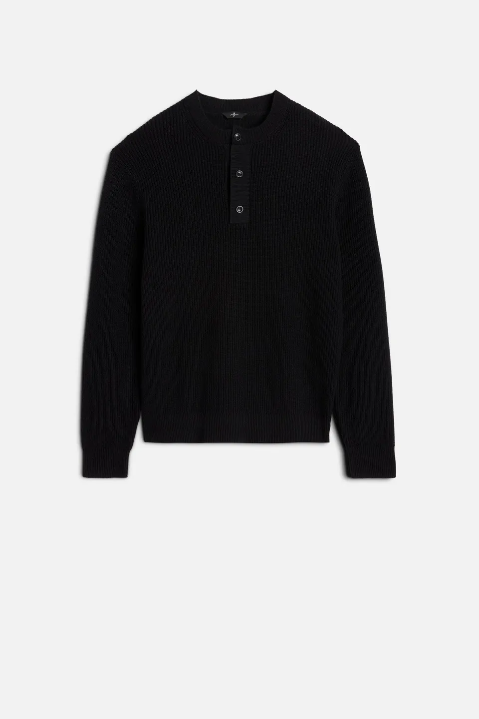 7-for-all-mankind-henley-sweater-herren-pullover-in-black image 1
