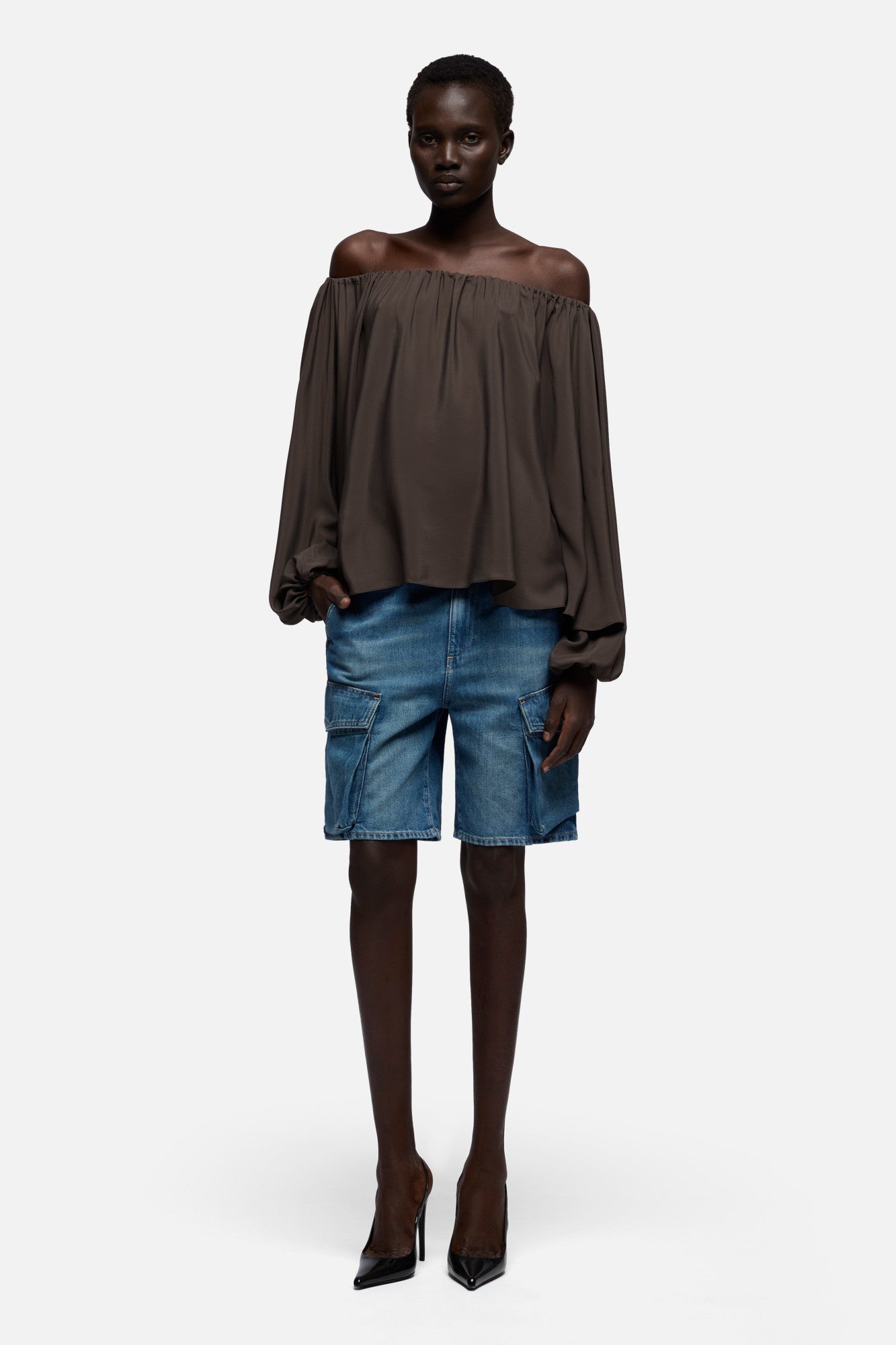7-for-all-mankind-cargo-lola-short-indigo-linen-damen-cargoshorts image 2
