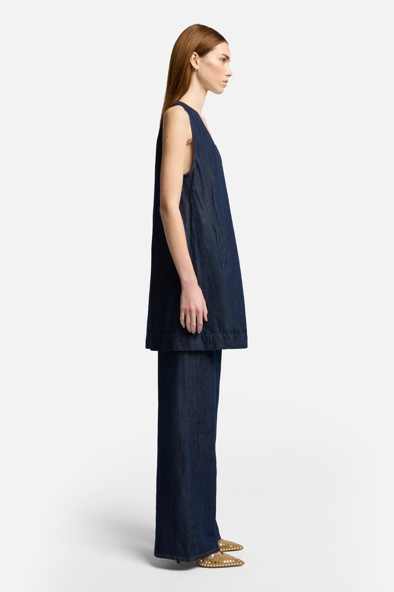 7-for-all-mankind-indigo-linen-v-neck-dress-blueberry-mini-kleid image 6