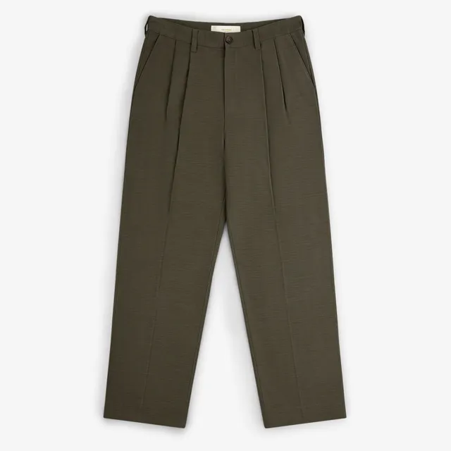 aim-leon-dore-double-pleated-hose-olive-baumwolle image 1