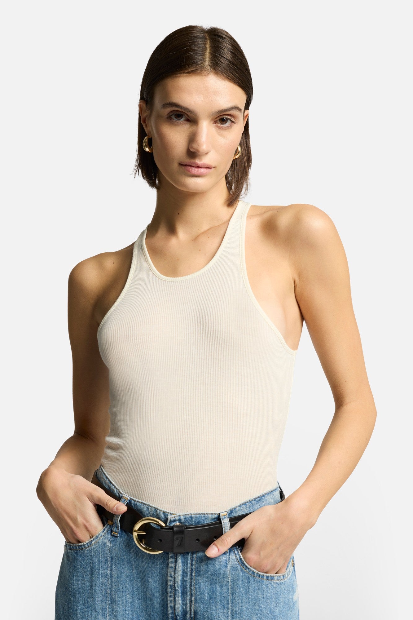7-for-all-mankind-racer-front-tank-top-damen-wei image 4