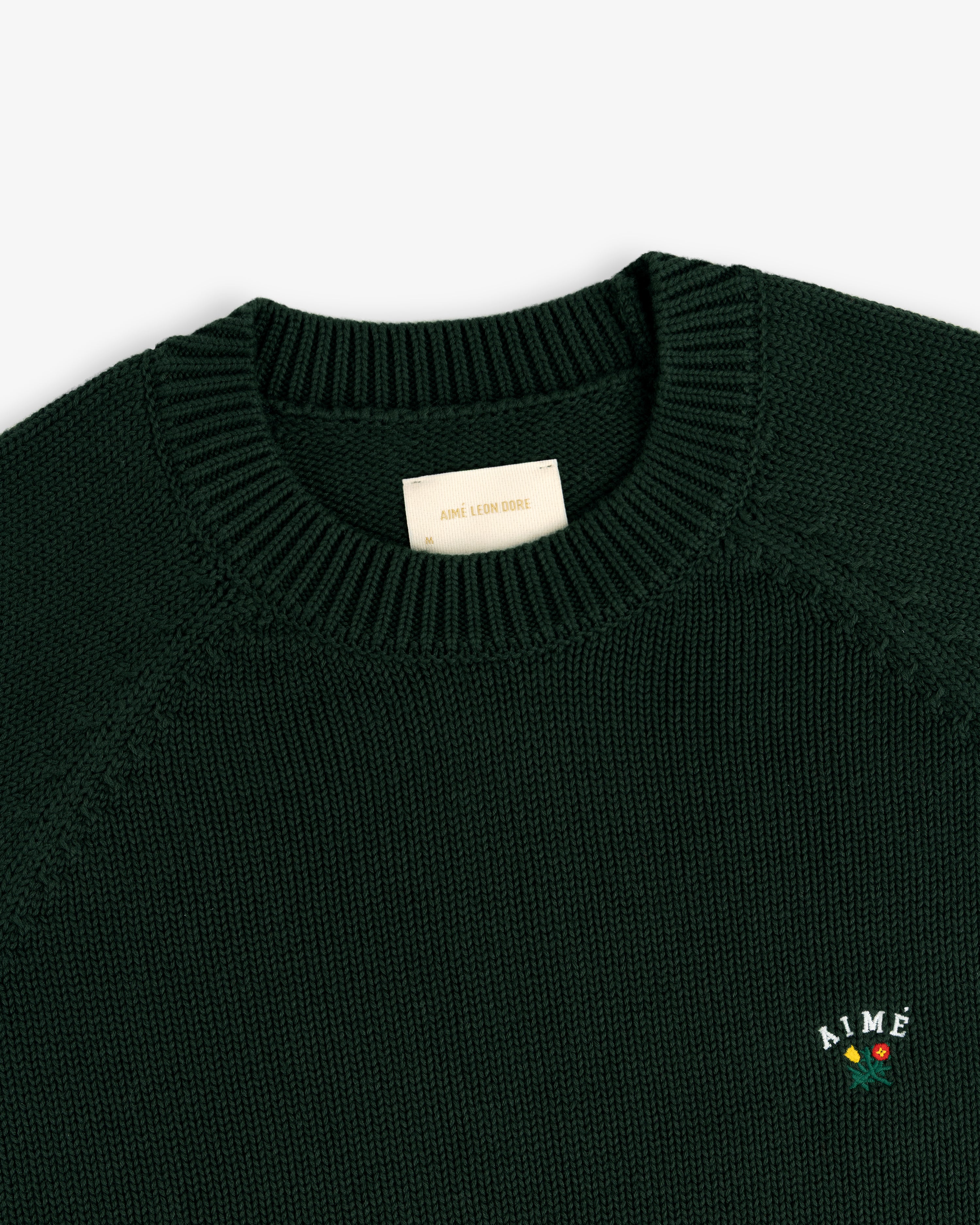 aim-leon-dore-crest-raglan-sweater-crewneck-gr-n image 3