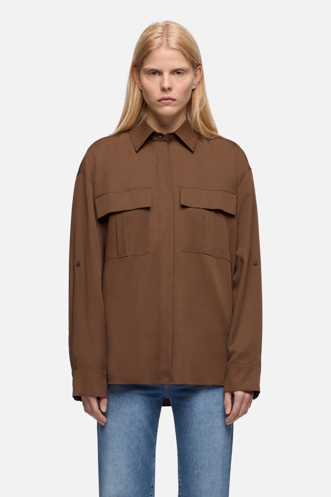 7-for-all-mankind-lyocell-utility-shirt-cocoa-damen-hemdbluse image 3
