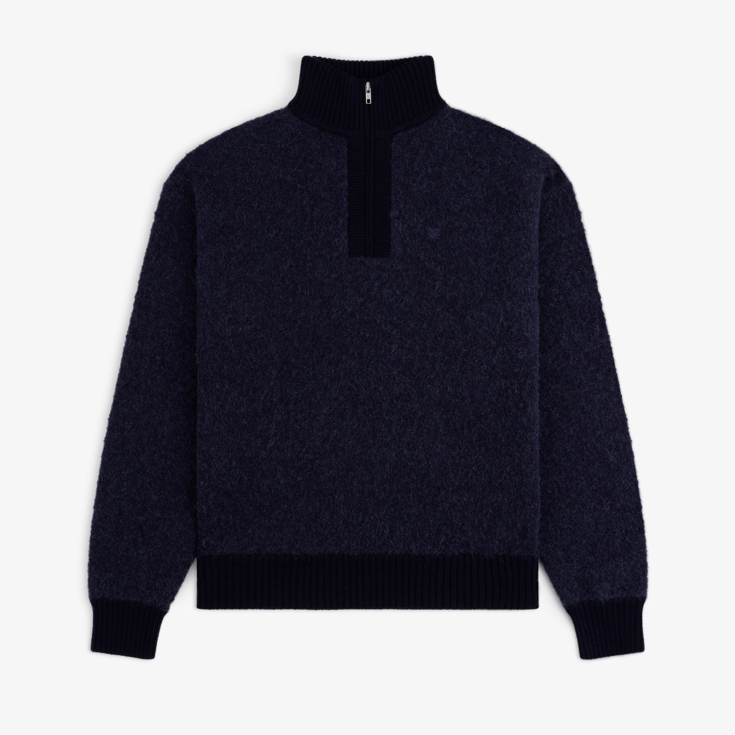 aim-leon-dore-alpaca-wool-quarter-zip-sweater-navy-strickpullover image 1